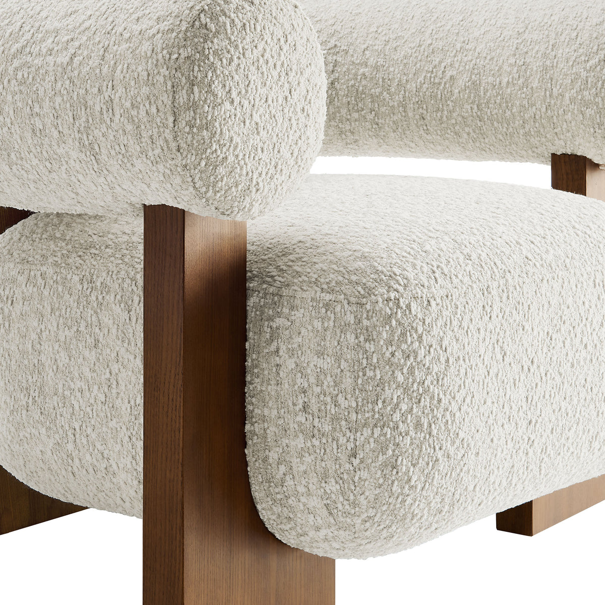 Jace Boucle Accent Chair, Pearl