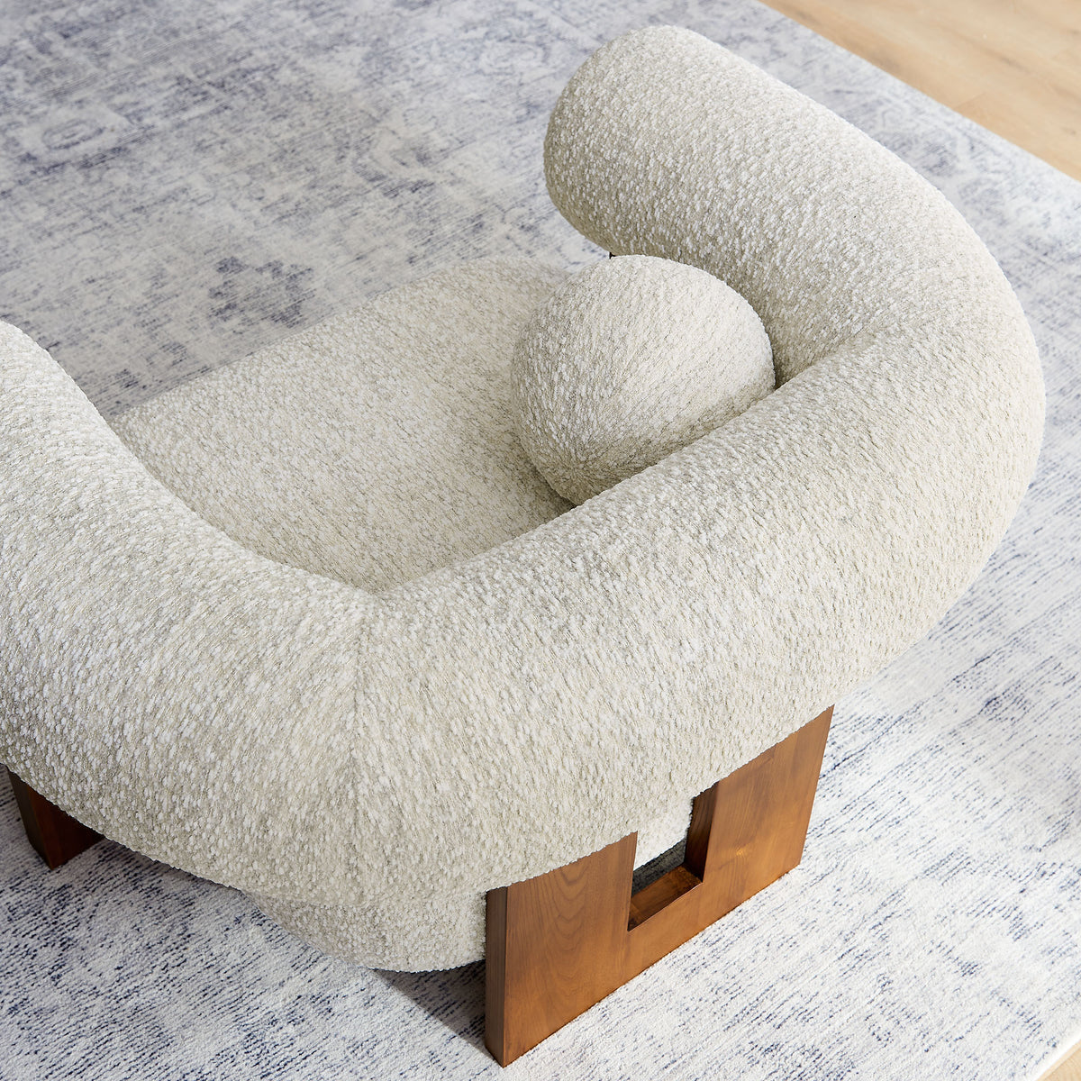 Jace Boucle Accent Chair, Pearl