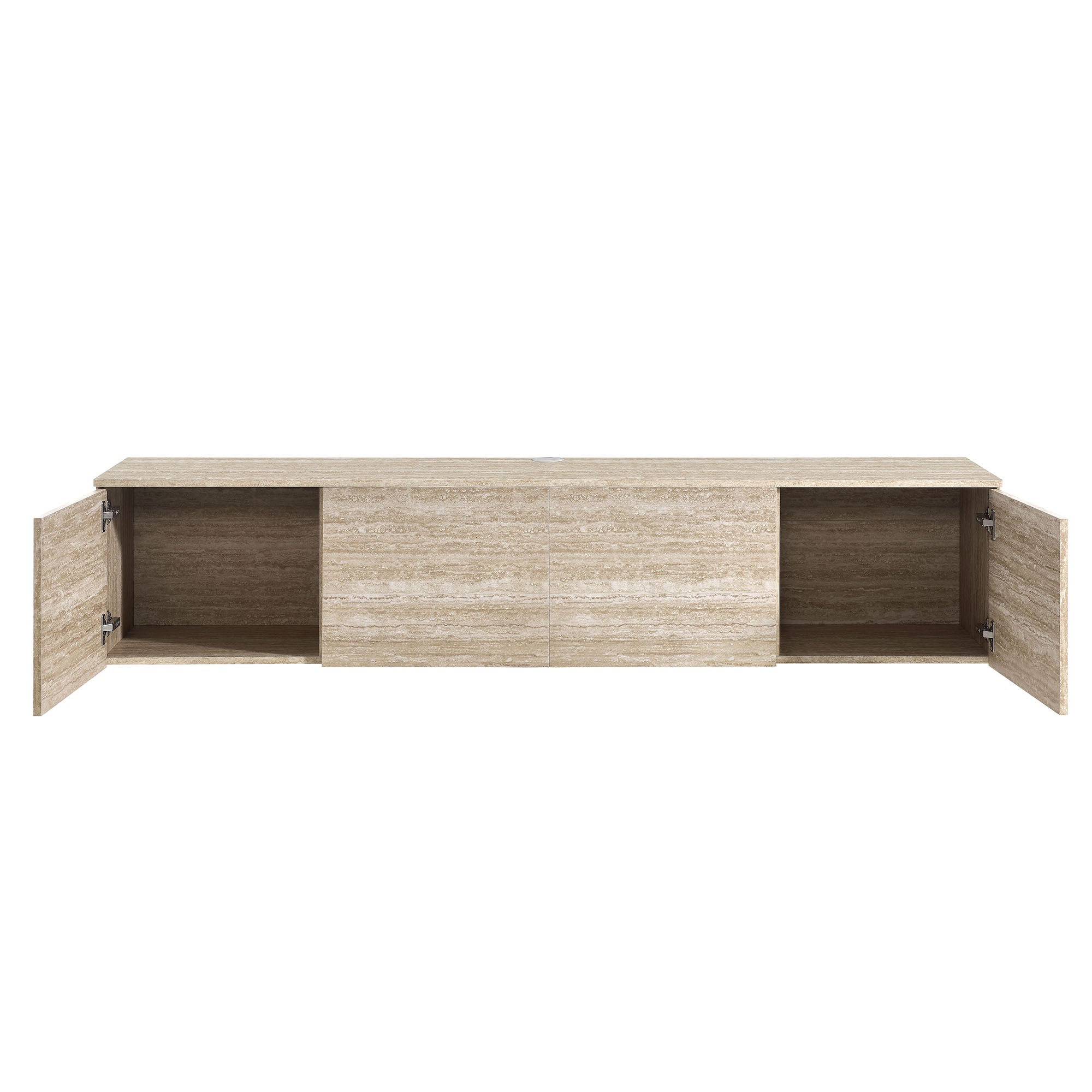Terra 71" Wall-Mounted TV Stand, Travertine