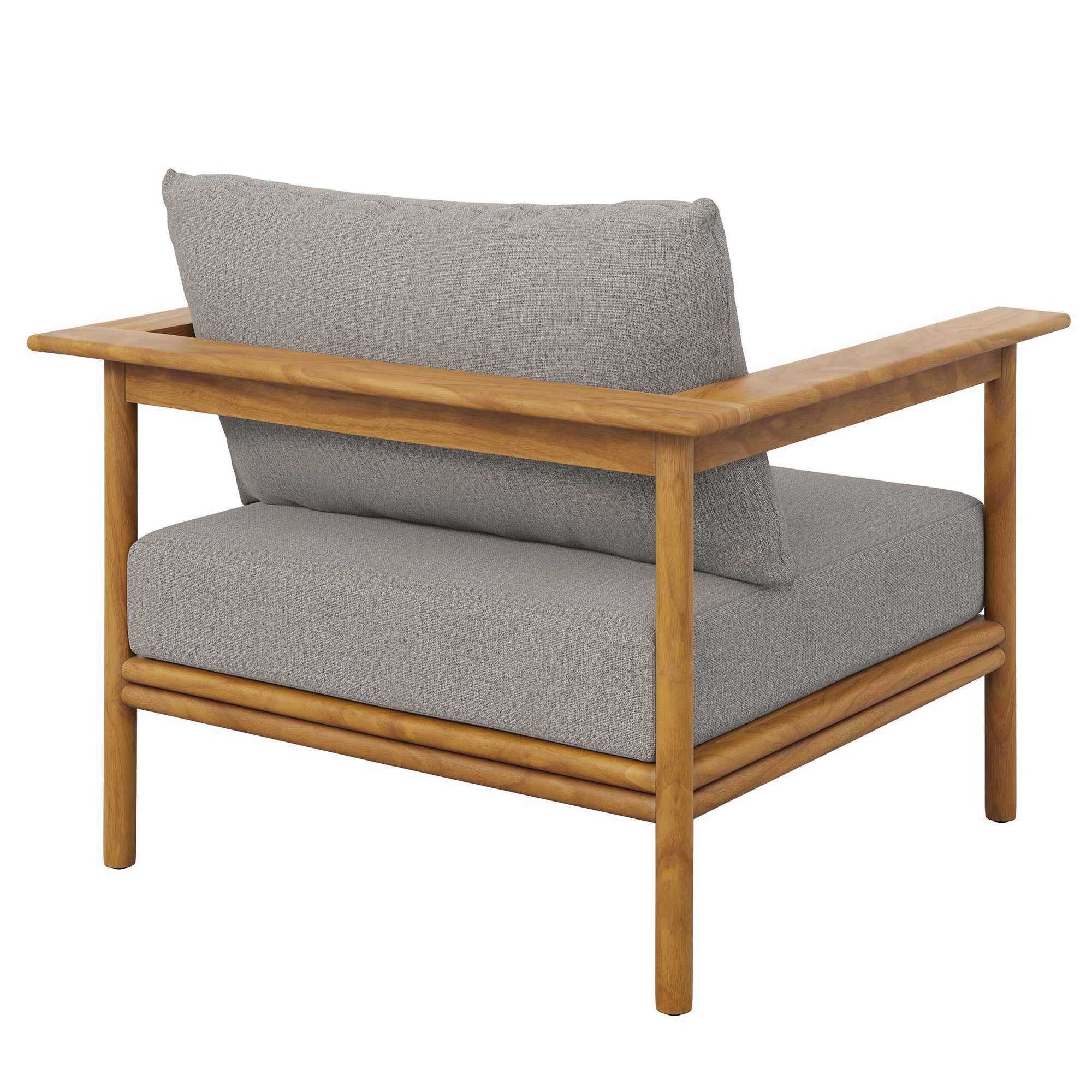 Wren Outdoor Patio Teak Wood Armchair, Natural Driftwood