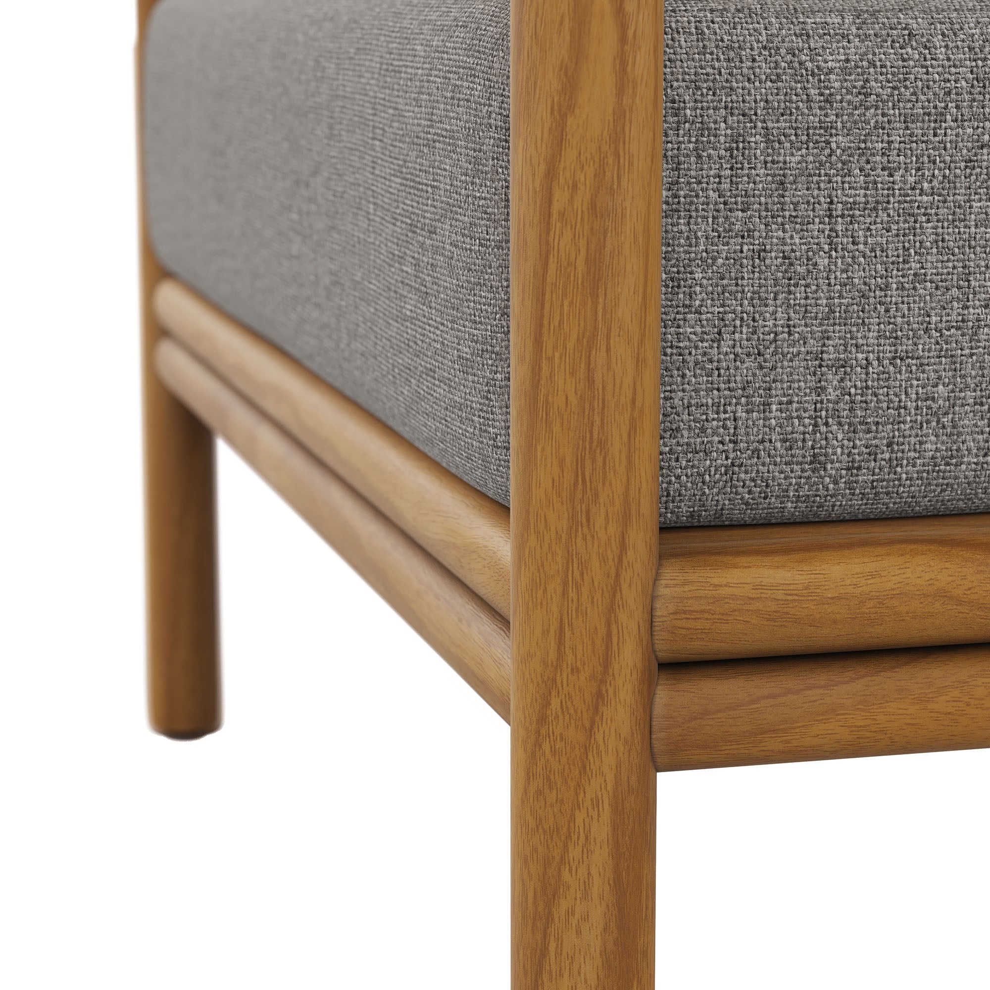 Wren Outdoor Patio Teak Wood Armchair, Natural Driftwood