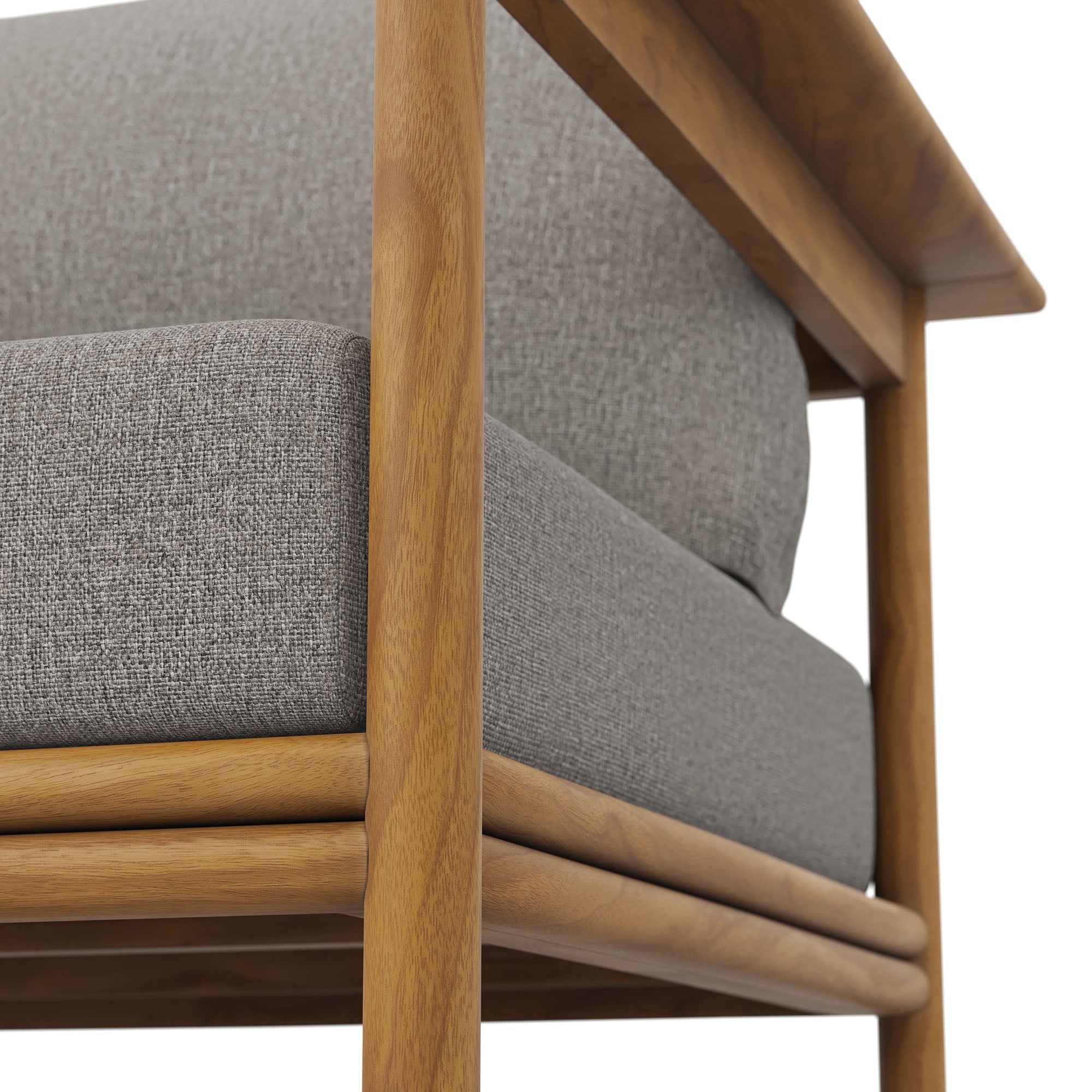 Wren Outdoor Patio Teak Wood Armchair, Natural Driftwood