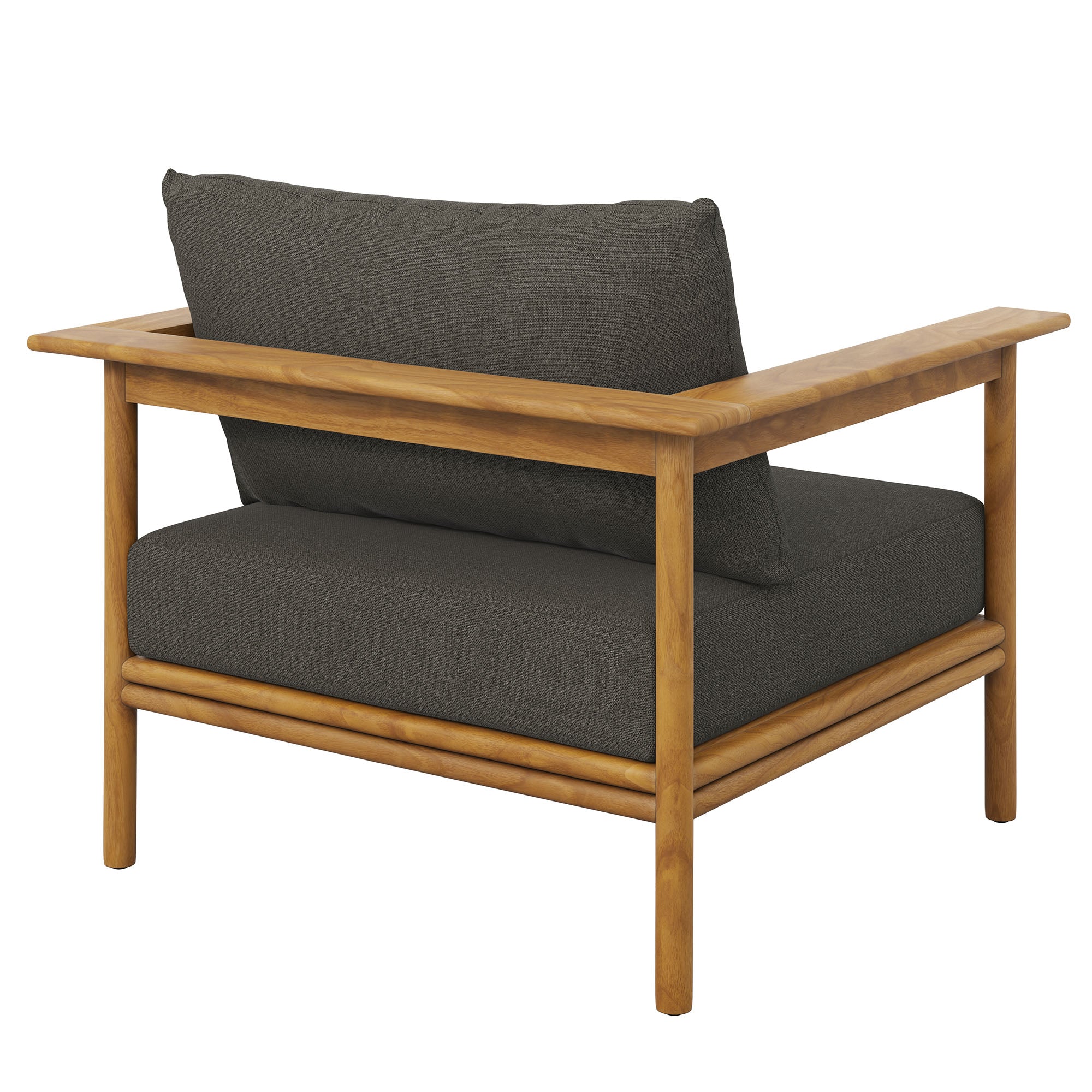 Wren Outdoor Patio Teak Wood Armchair, Natural Flint Gray