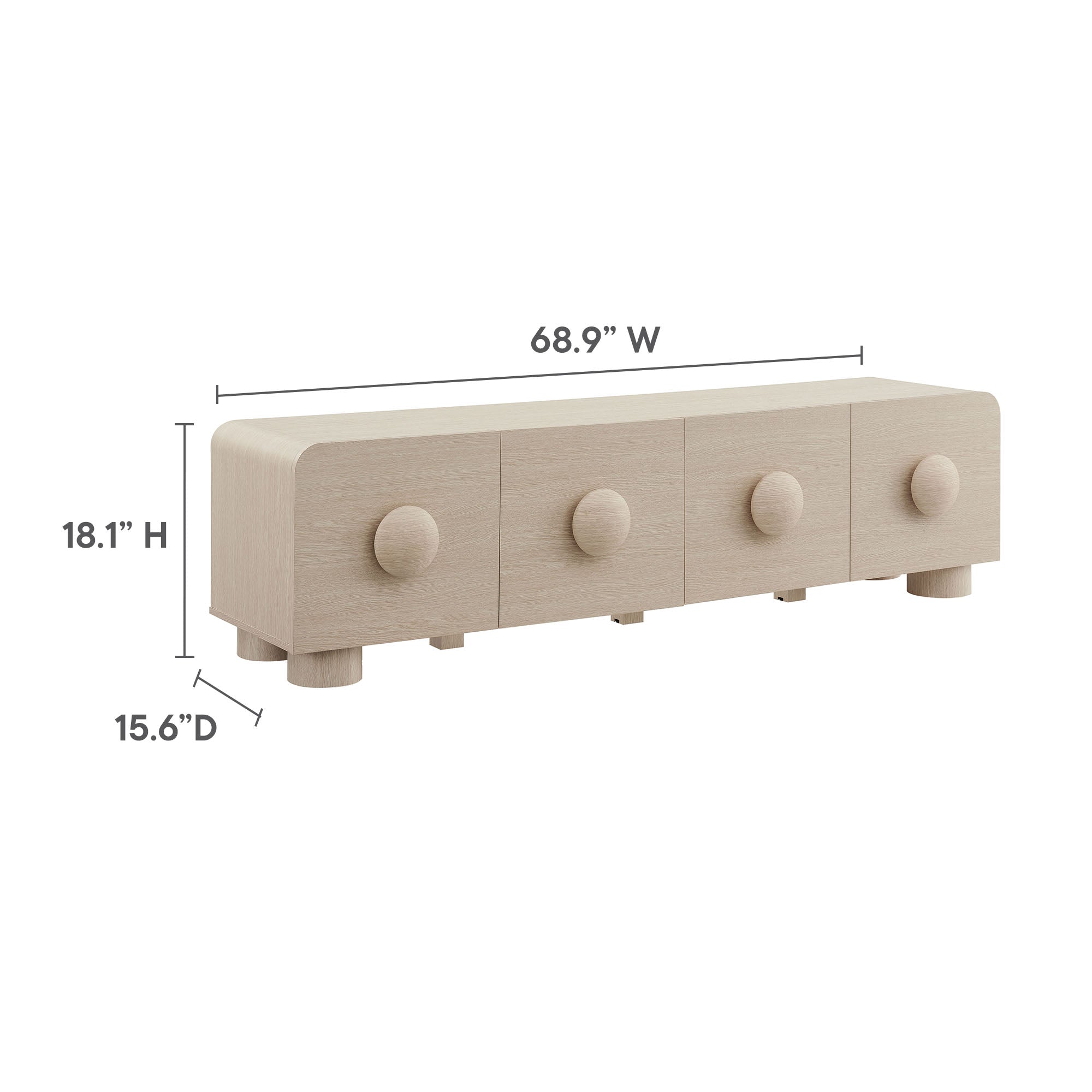 Sonnet 69" Low Profile TV Stand, Ash
