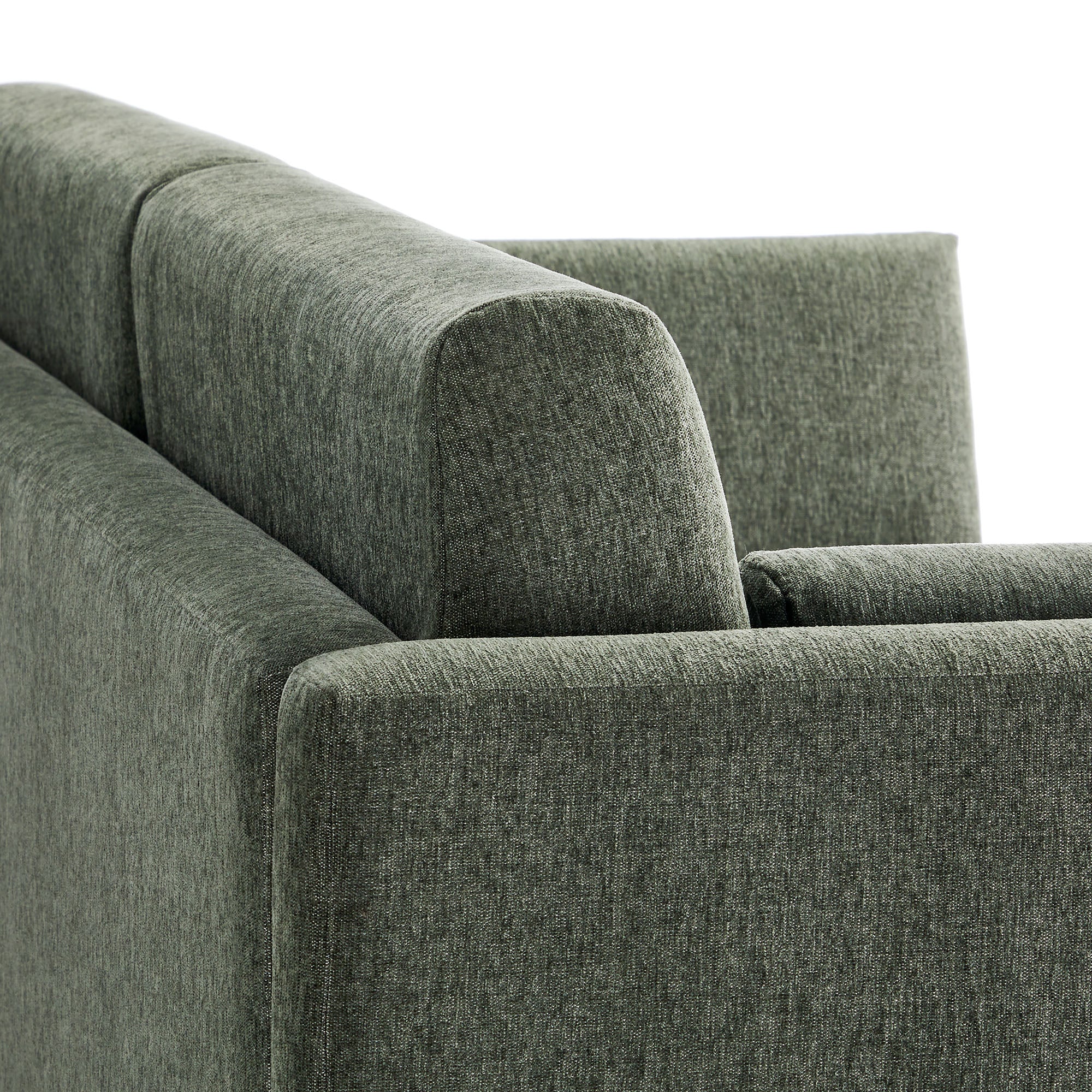 Linden Upholstered Heathered Chenille Sofa, Eucalyptus