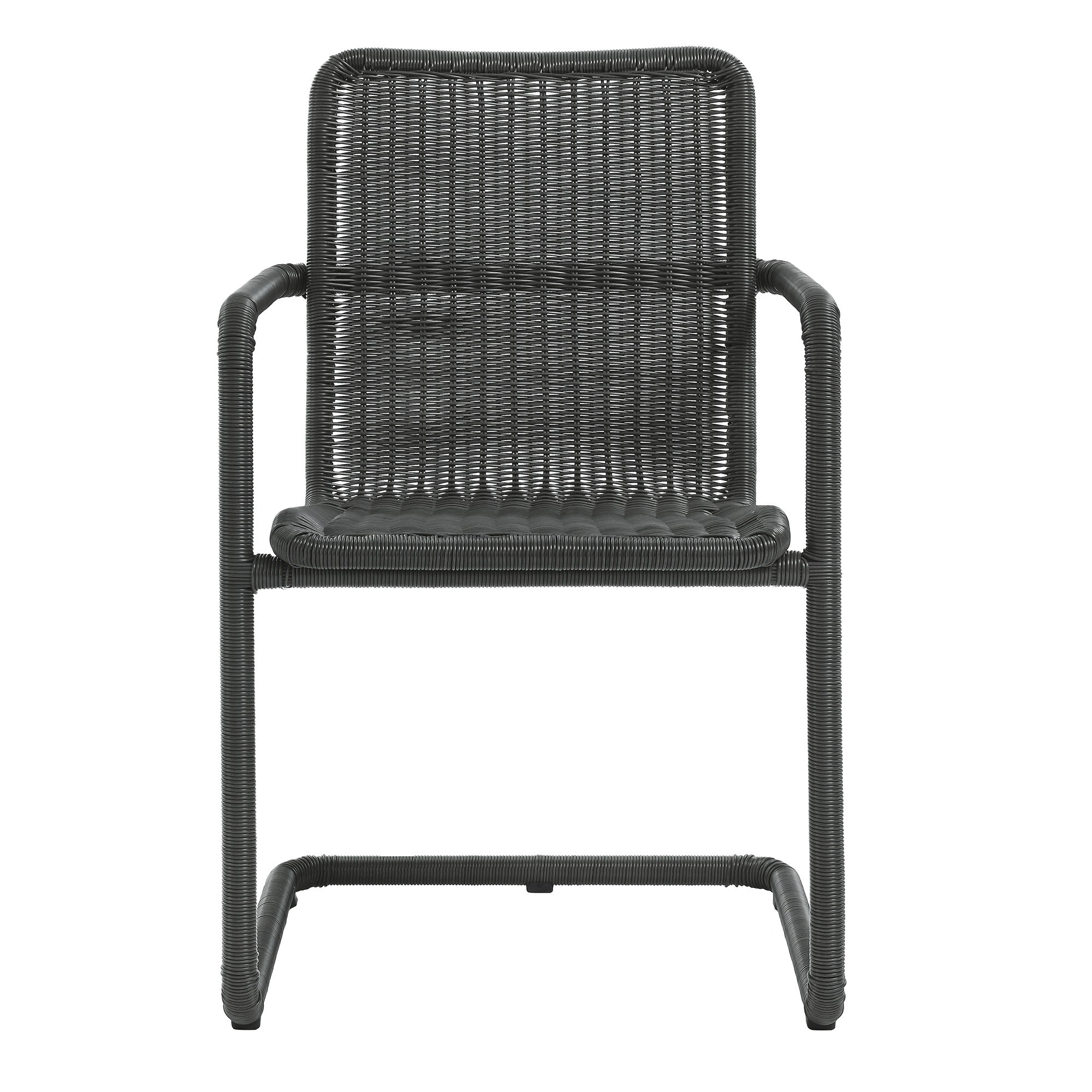 Abacus Outdoor Patio Wicker Dining Chairs Set of 2, Slate