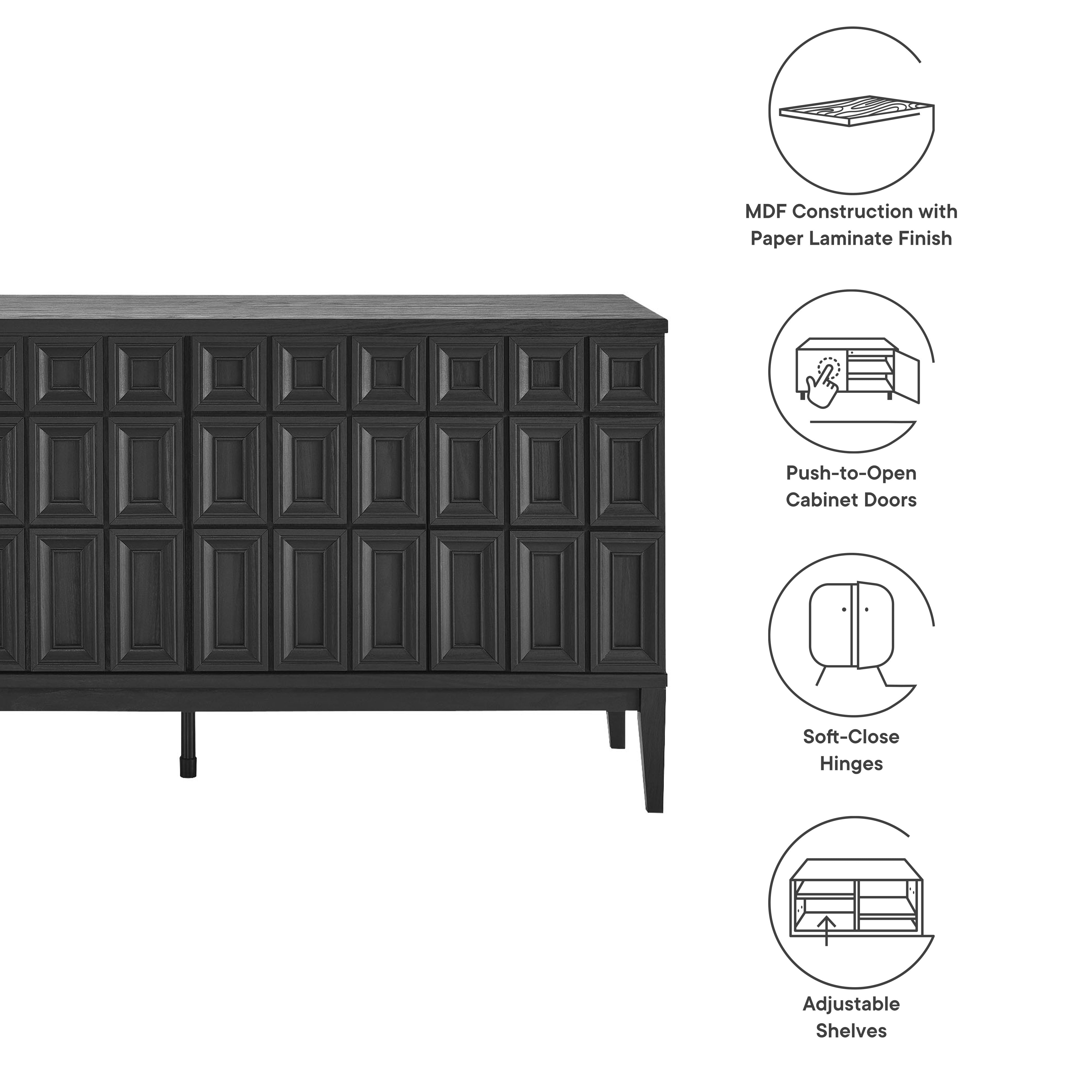 Samos 62" Sideboard, Black
