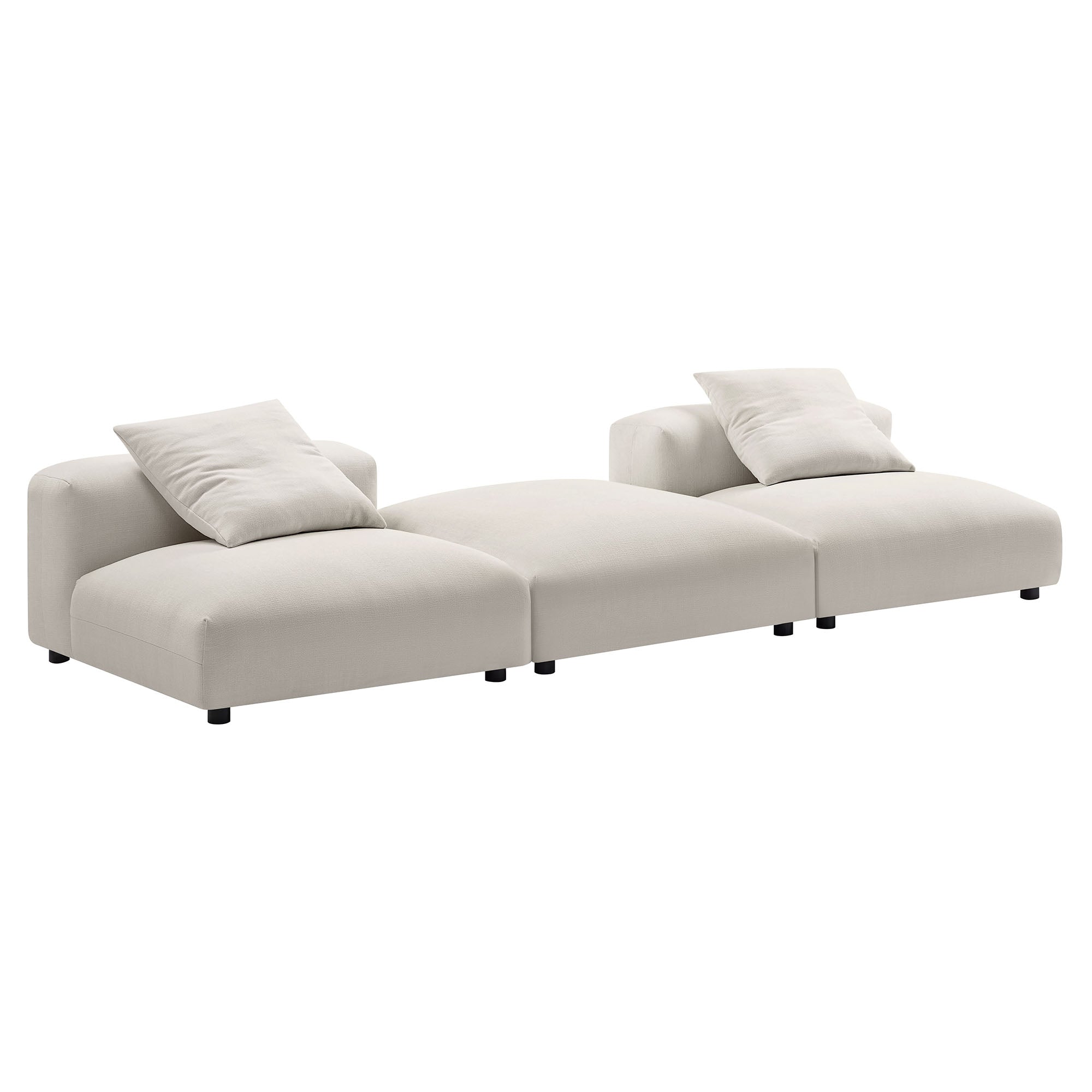 Solace 3-Piece Modular Upholstered Fabric Sectional Sofa, Salt