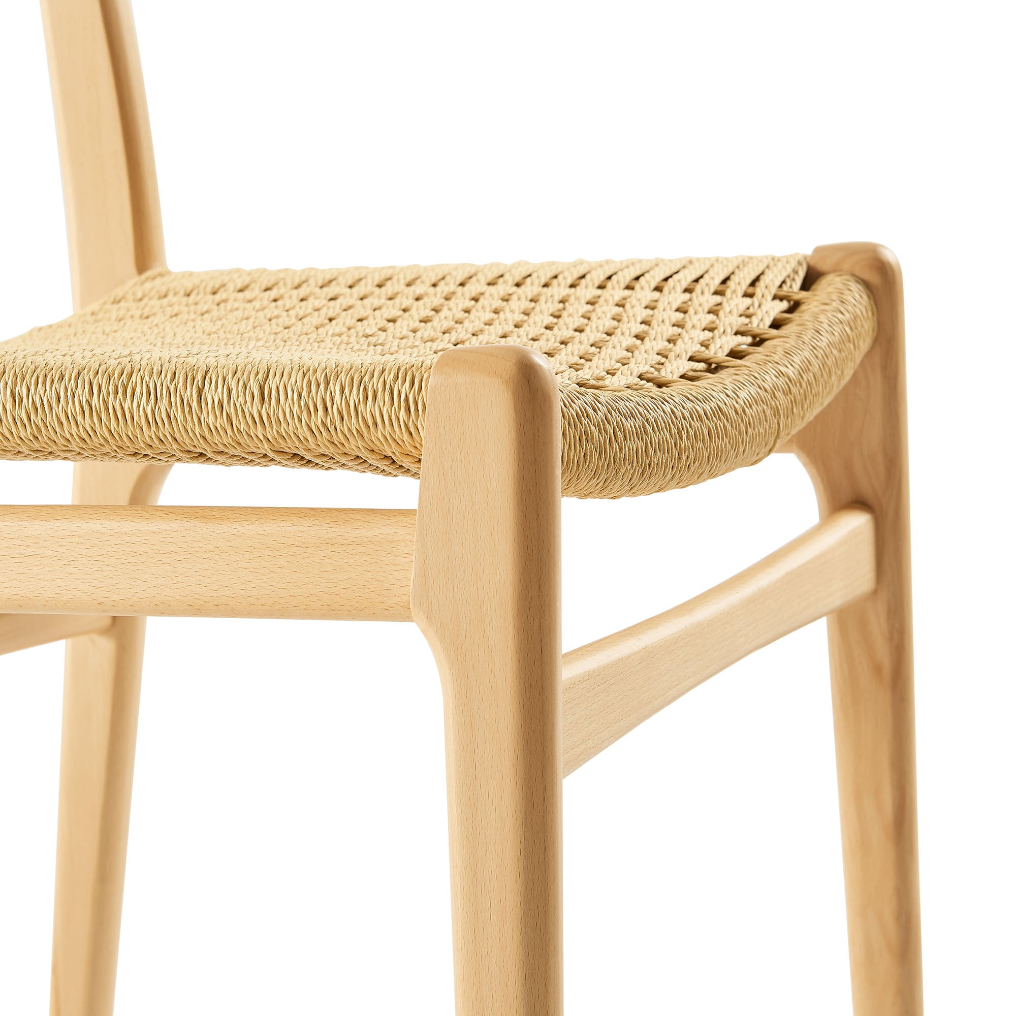 Wynn Rope and Wood Dining Side Chairs Set of 2, Natural Natural