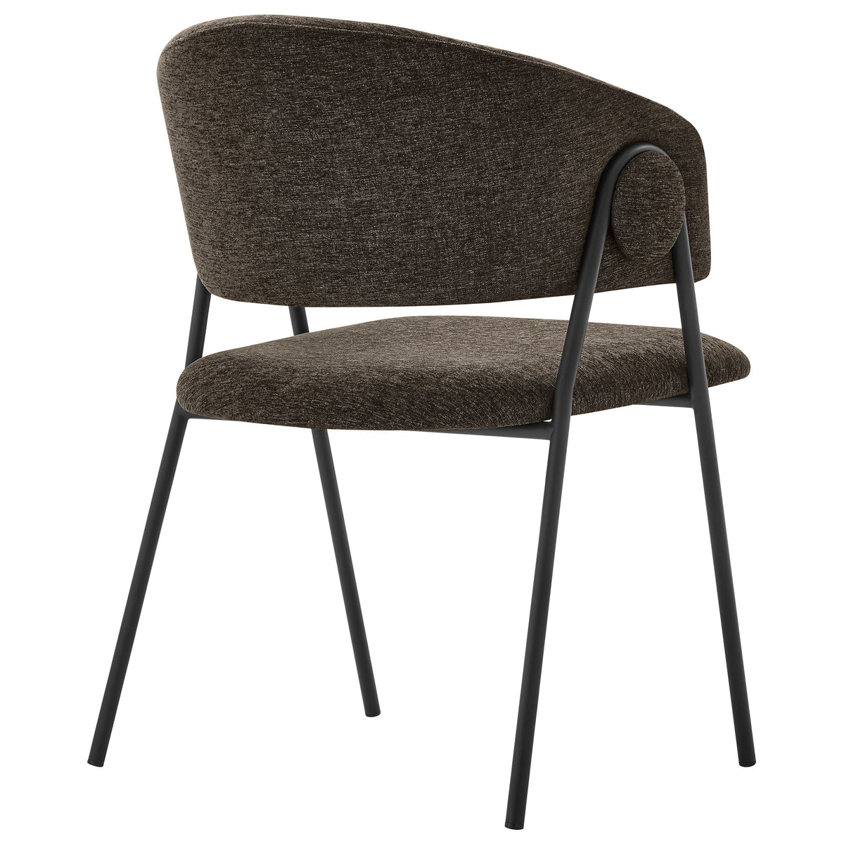 Nella Upholstered Heathered Chenille Dining Chairs Set of 2, Java Black