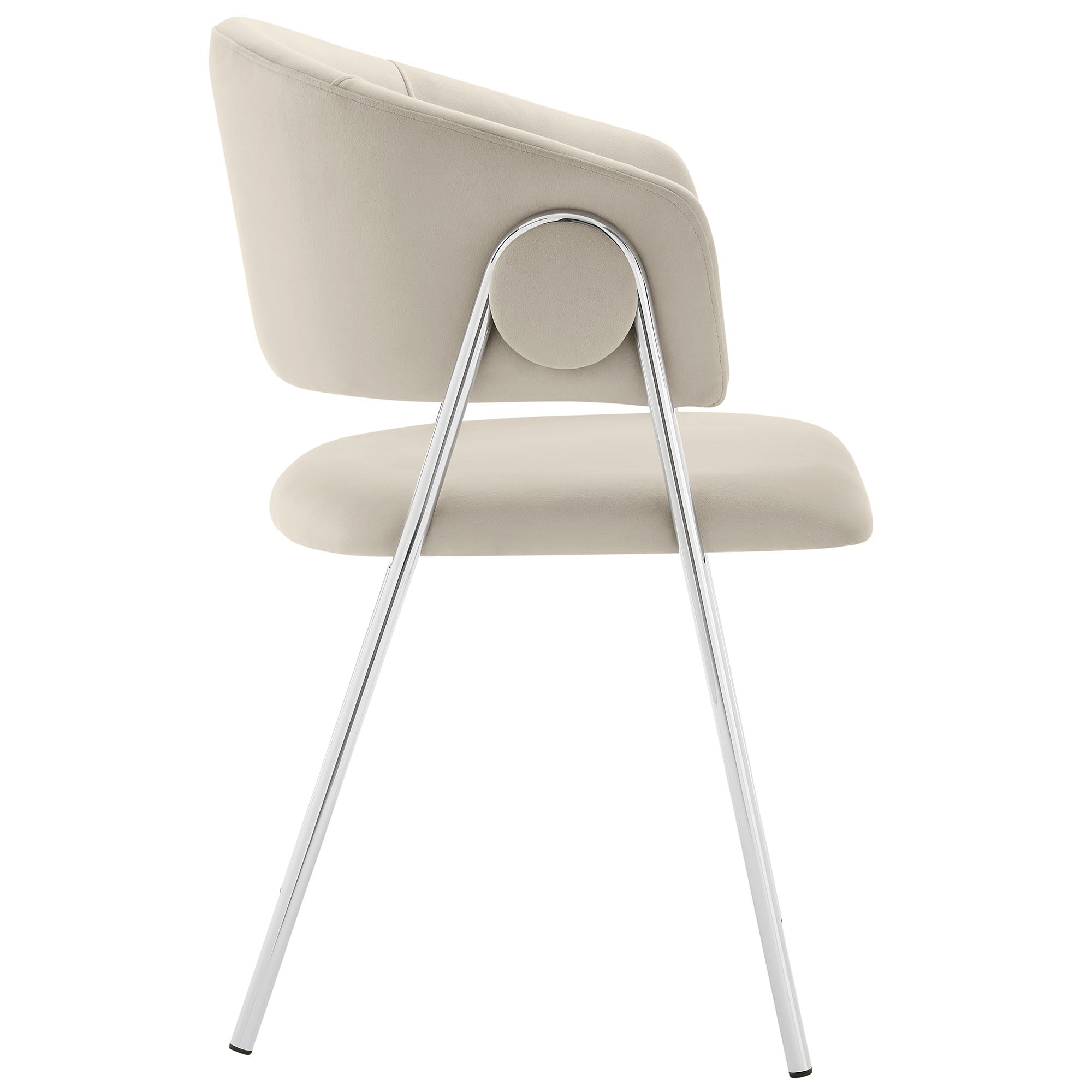 Nella Upholstered Performance Velvet Dining Chair Set of 2, Almond Silver
