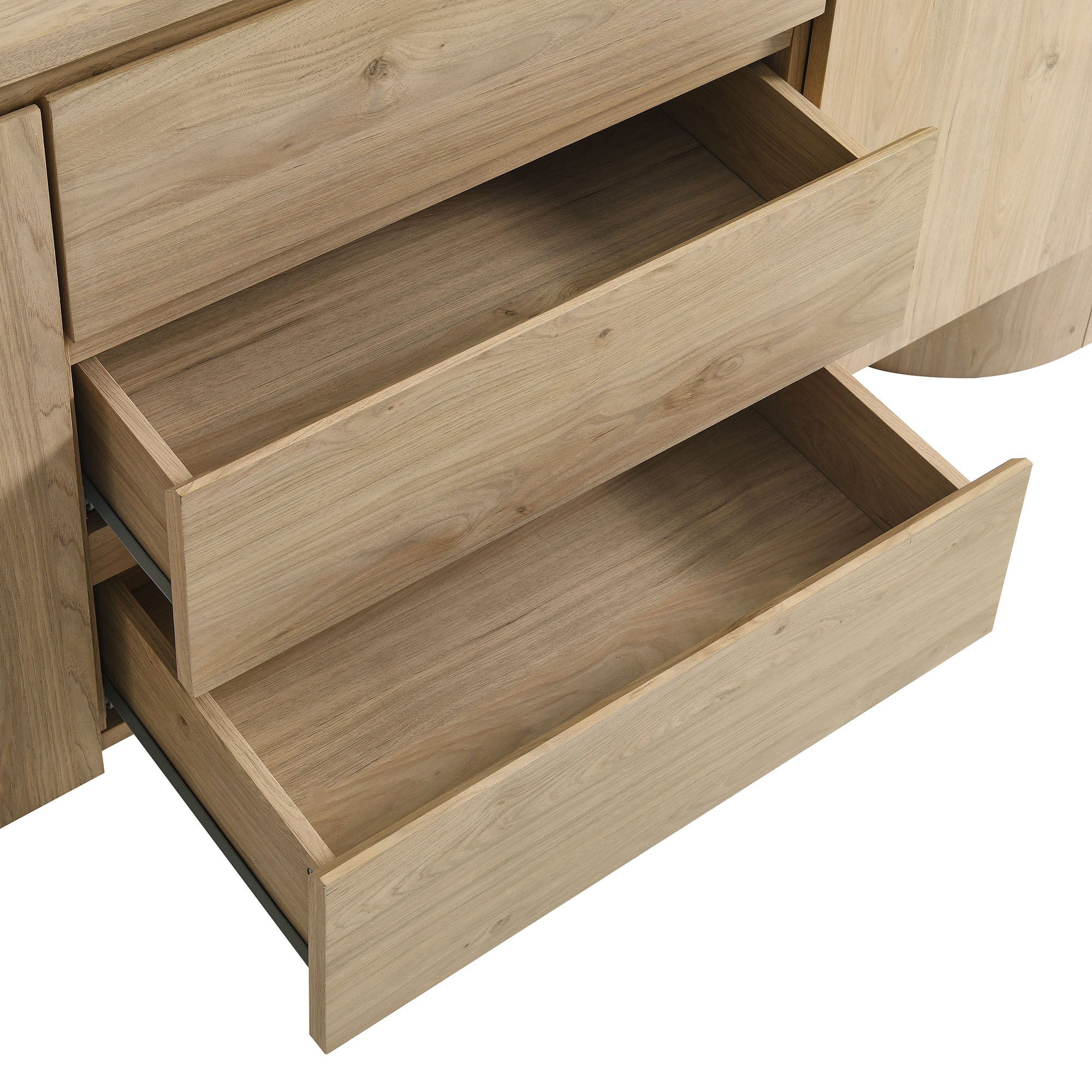 Duval 71" Rounded Sideboard Storage Cabinet, Hickory Frost