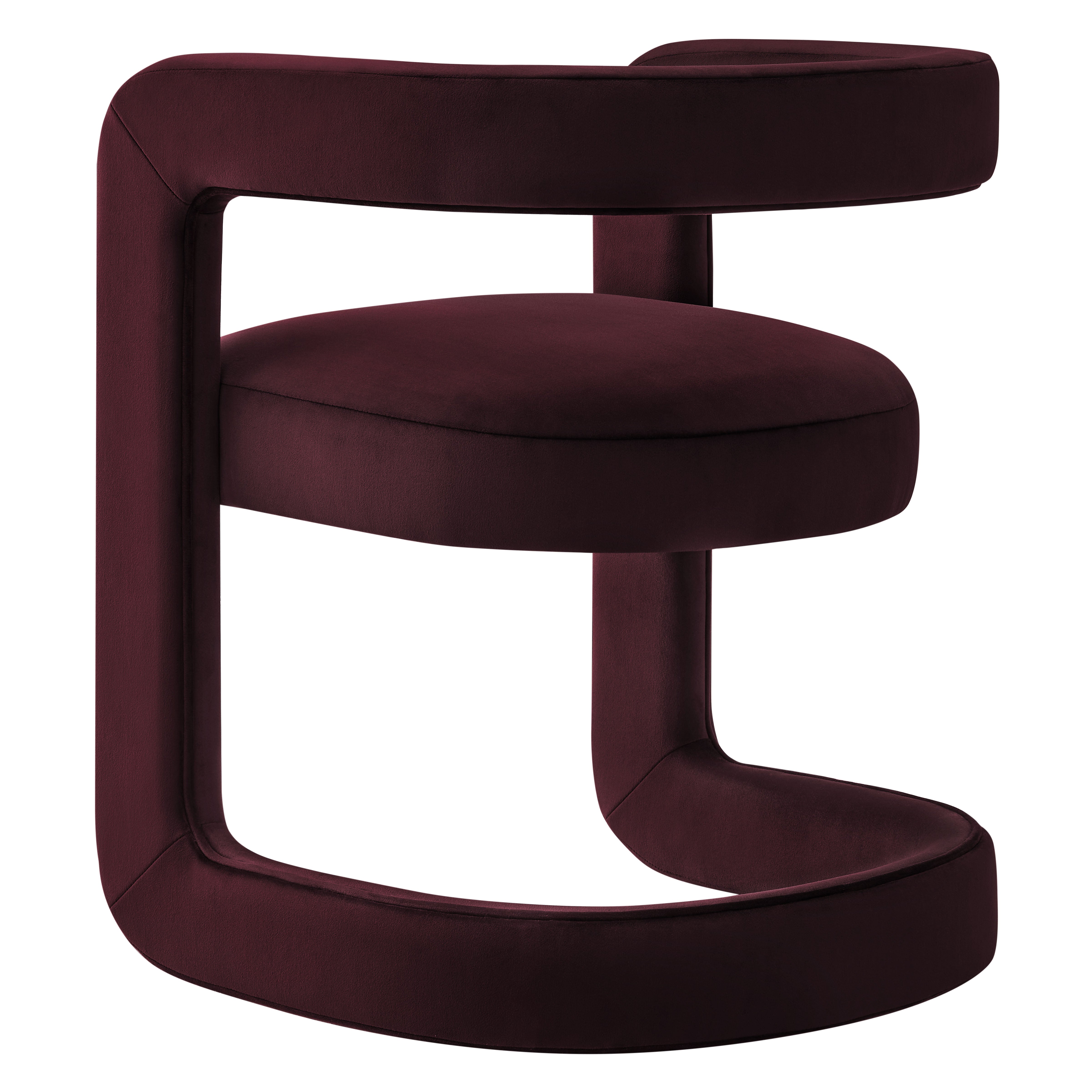 Winslow Barrel Performance Velvet Dining Chair, Mulberry