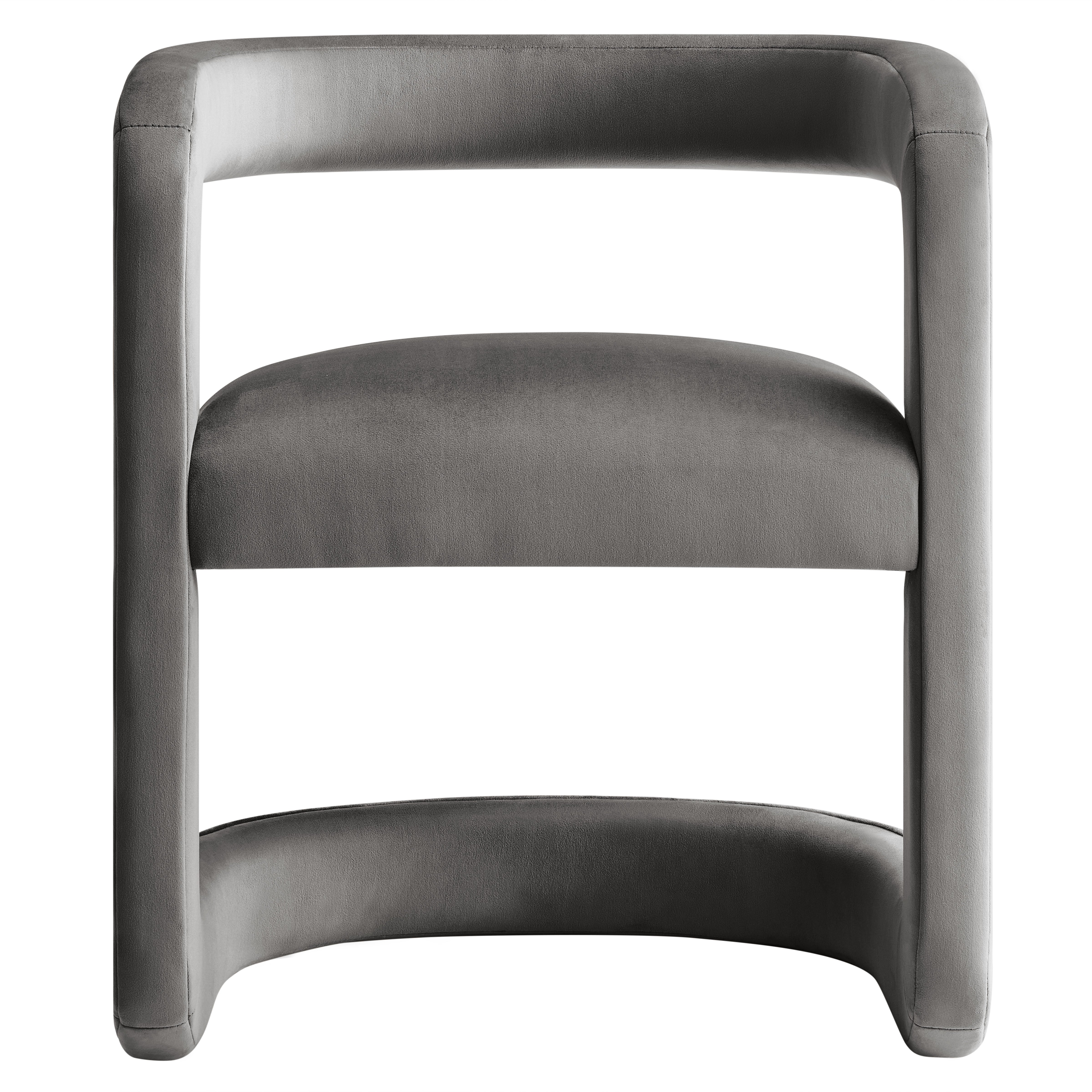 Winslow Barrel Performance Velvet Dining Chair, Storm Gray