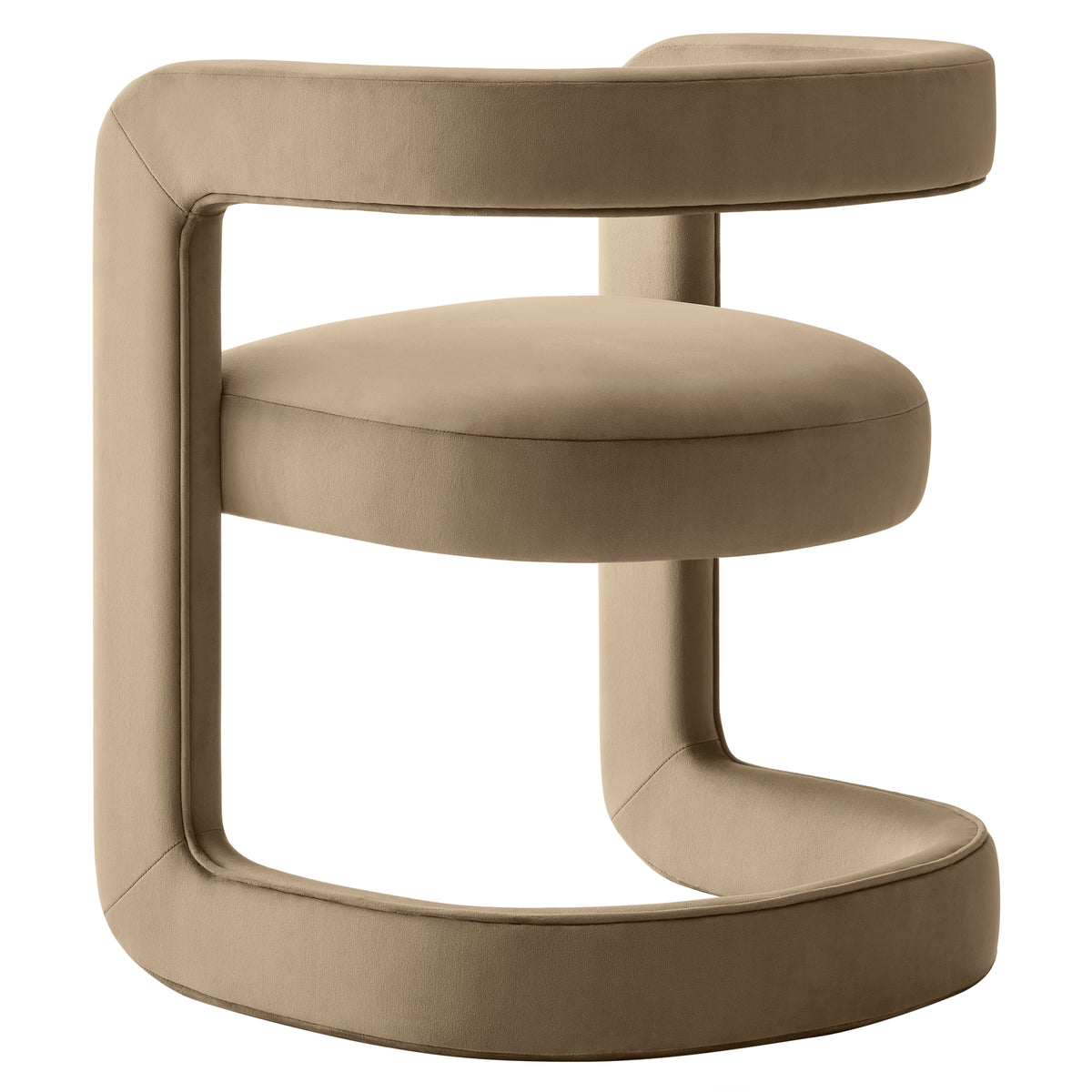 Winslow Barrel Performance Velvet Dining Chair, Taupe