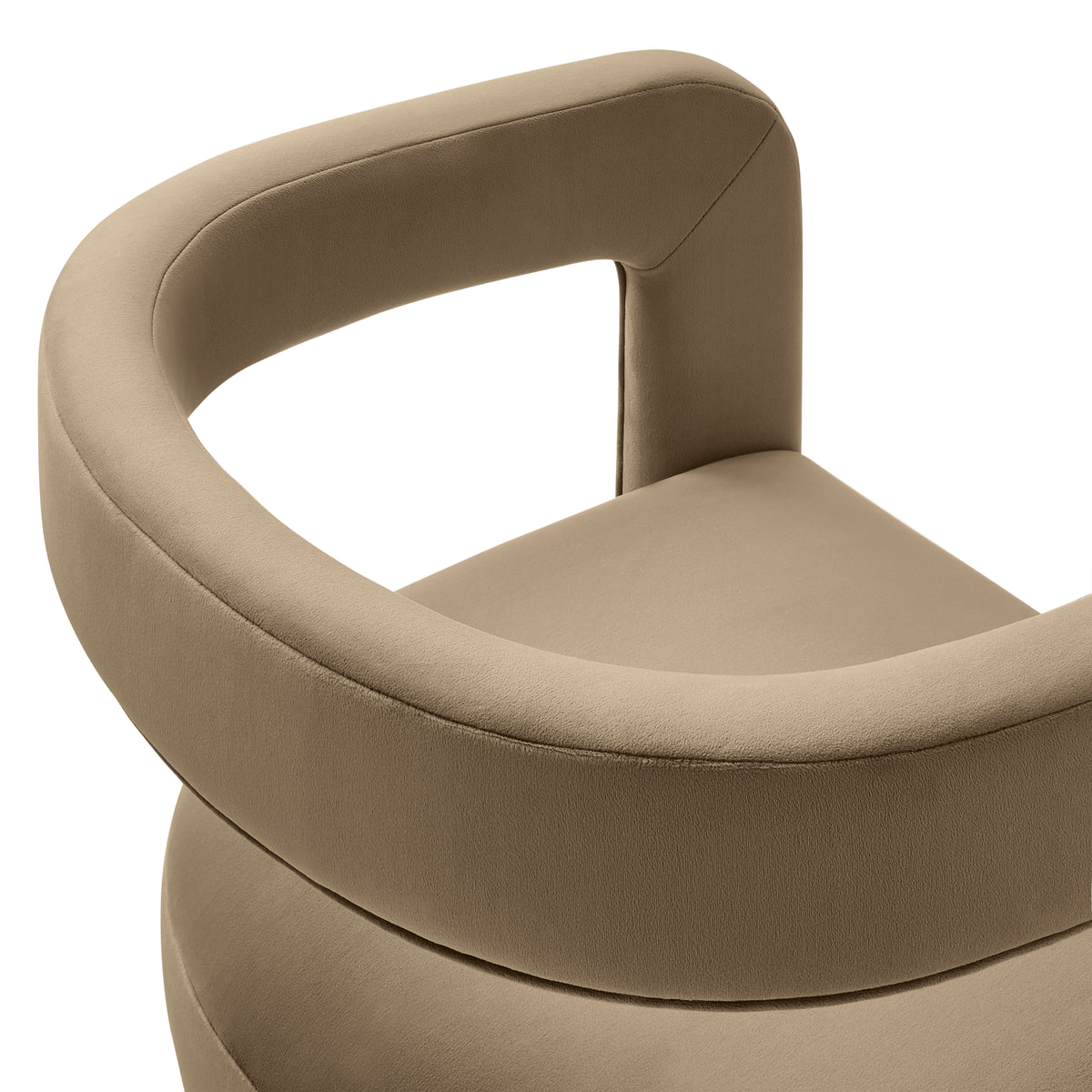 Winslow Barrel Performance Velvet Dining Chair, Taupe