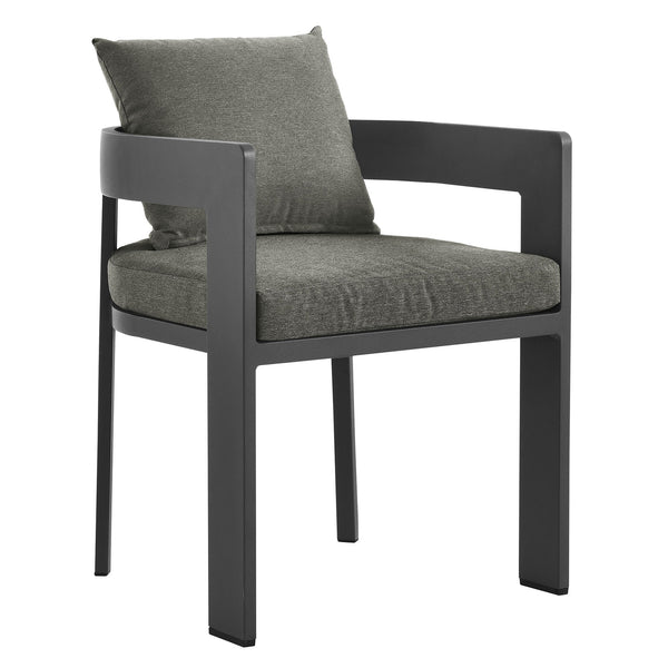 Tahoe Outdoor Patio Aluminum Dining Chair, Gray Charcoal