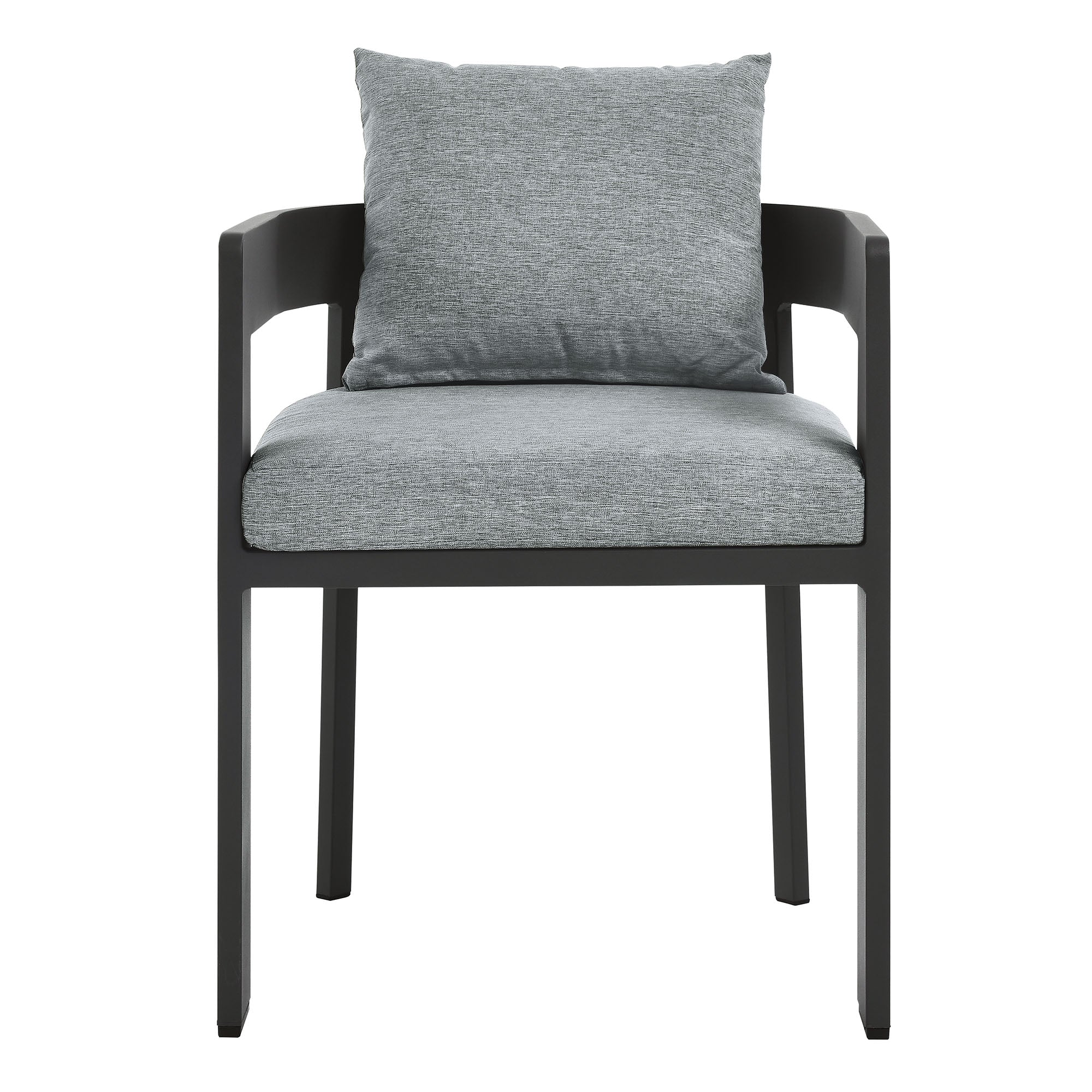 Tahoe Outdoor Patio Aluminum Dining Chair, Gray Gray