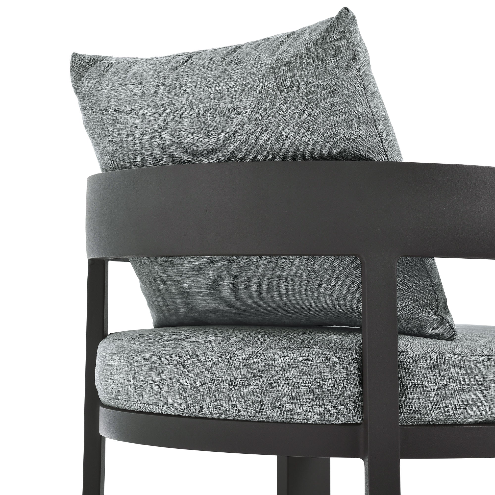 Tahoe Outdoor Patio Aluminum Dining Chair, Gray Gray