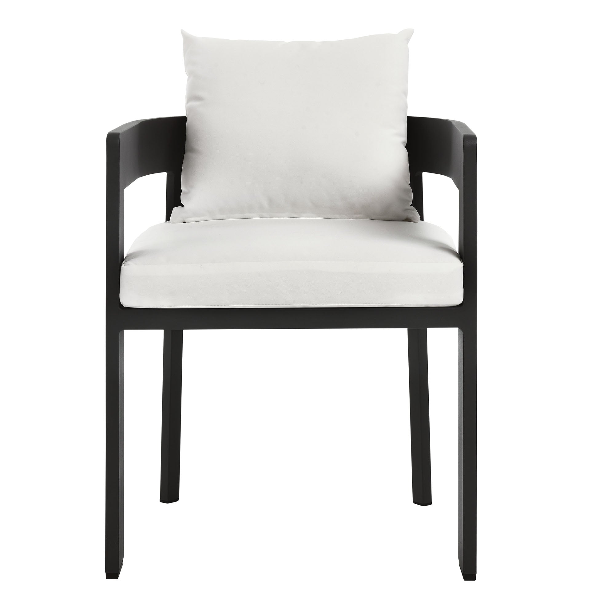 Tahoe Outdoor Patio Aluminum Dining Chair, Gray White