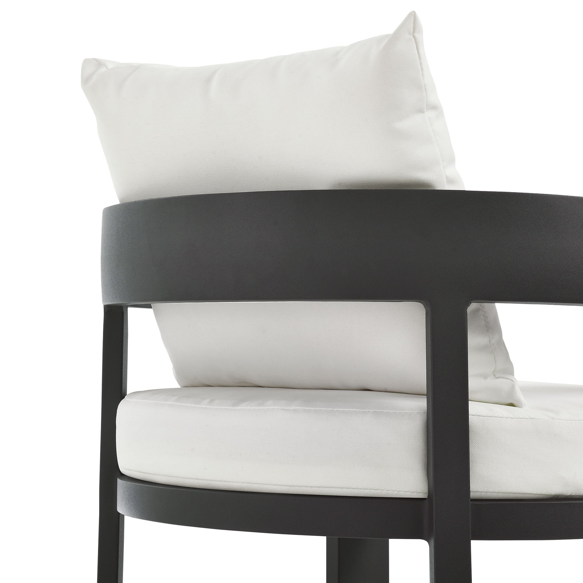 Tahoe Outdoor Patio Aluminum Dining Chair, Gray White