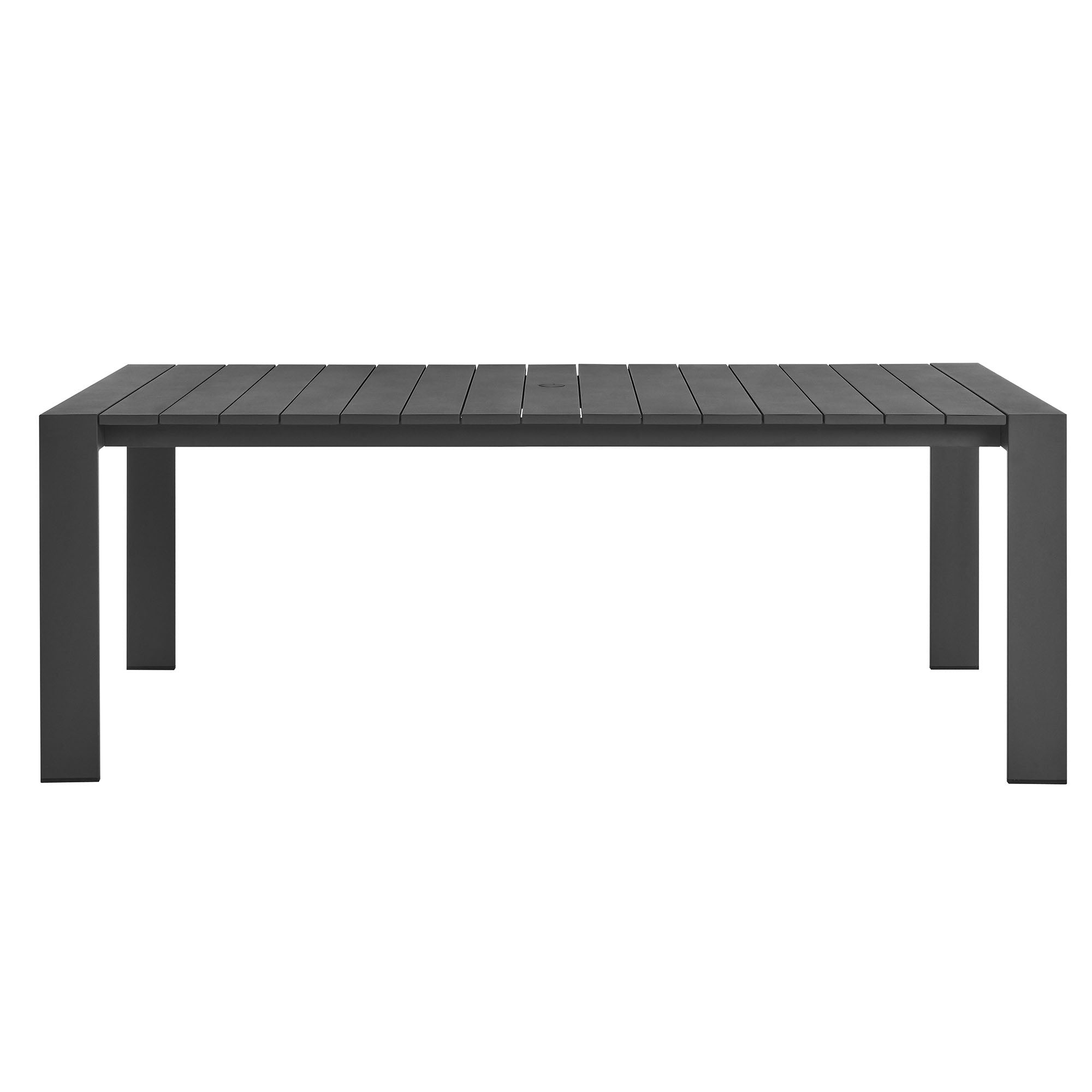 Tahoe Rectangular Outdoor Patio Aluminum Dining Table, Gray