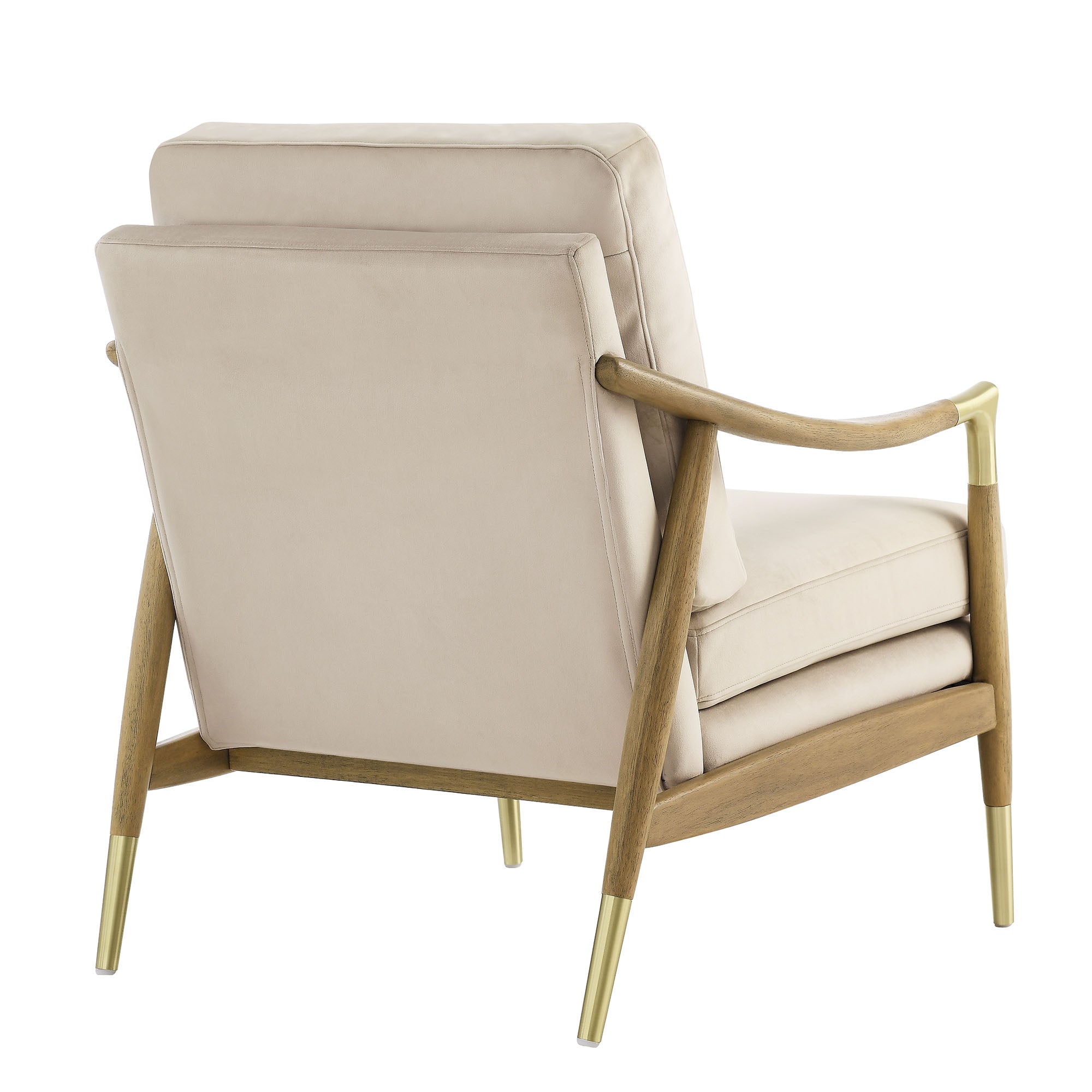 Langford Performance Velvet Accent Armchair, Almond Walnut