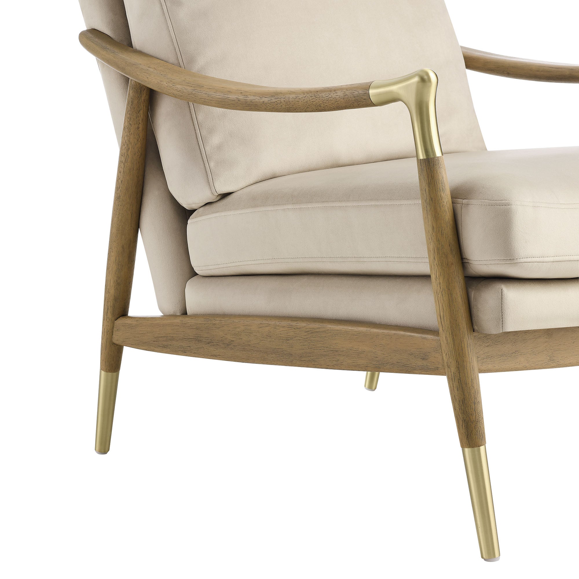 Langford Performance Velvet Accent Armchair, Almond Walnut