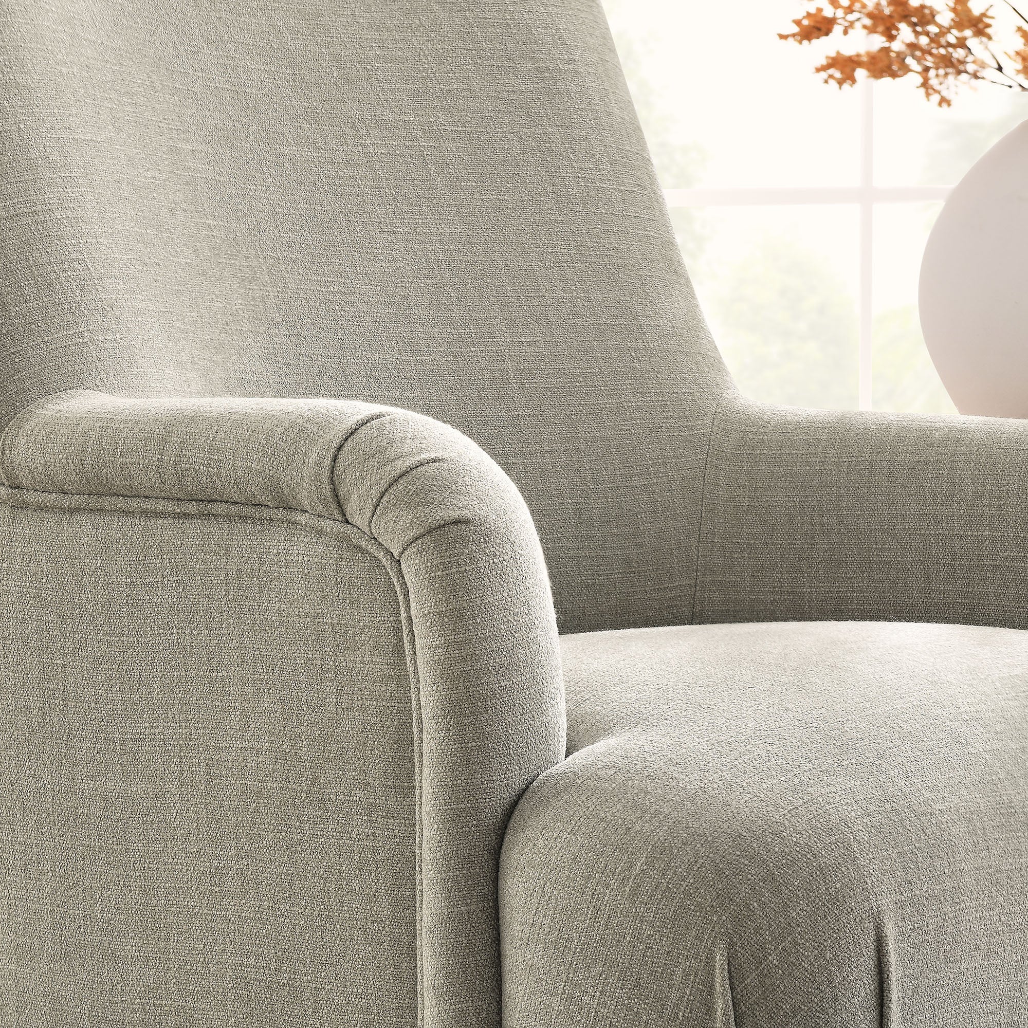 Ellington Fabric Upholstered Accent Armchair, Linen