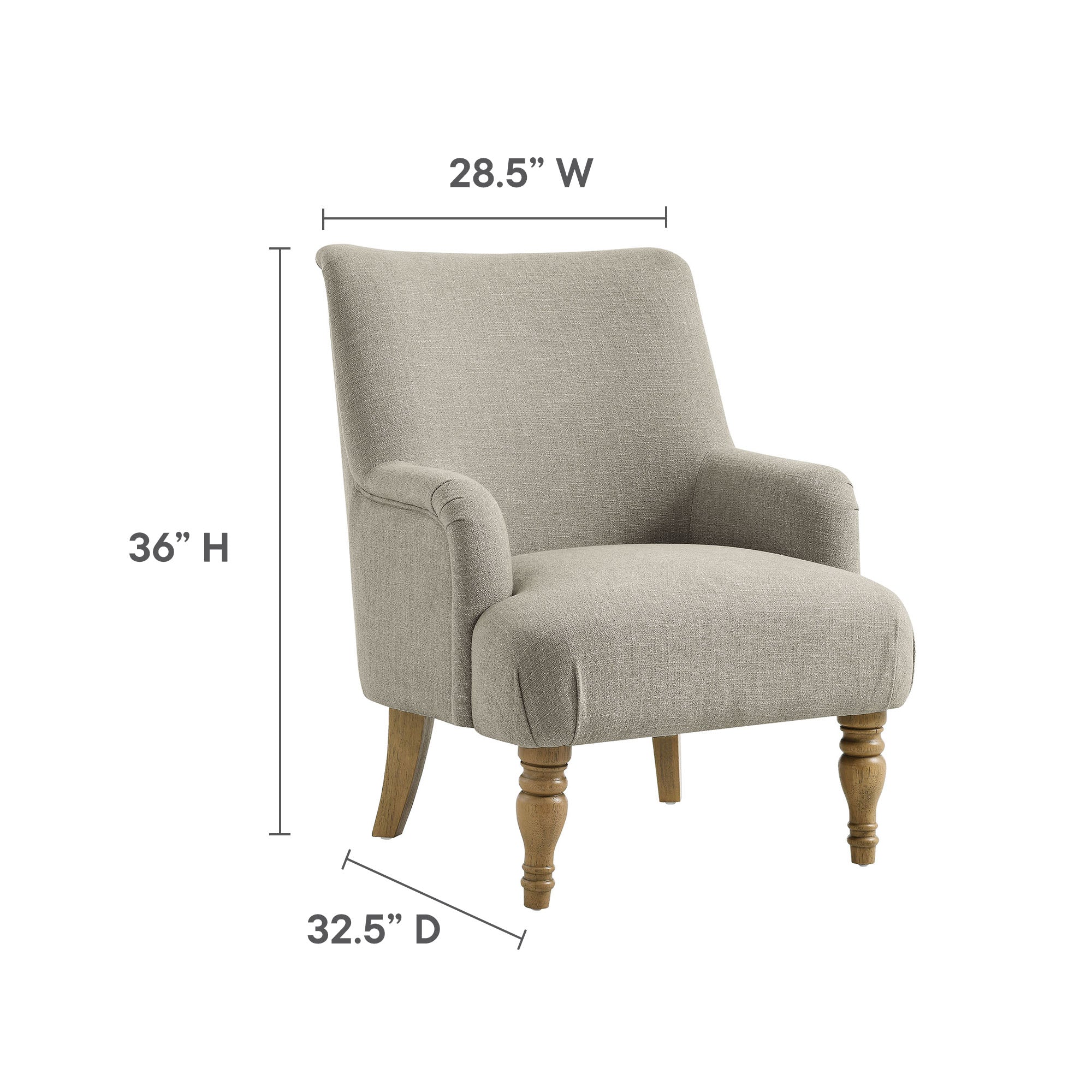 Ellington Fabric Upholstered Accent Armchair, Linen