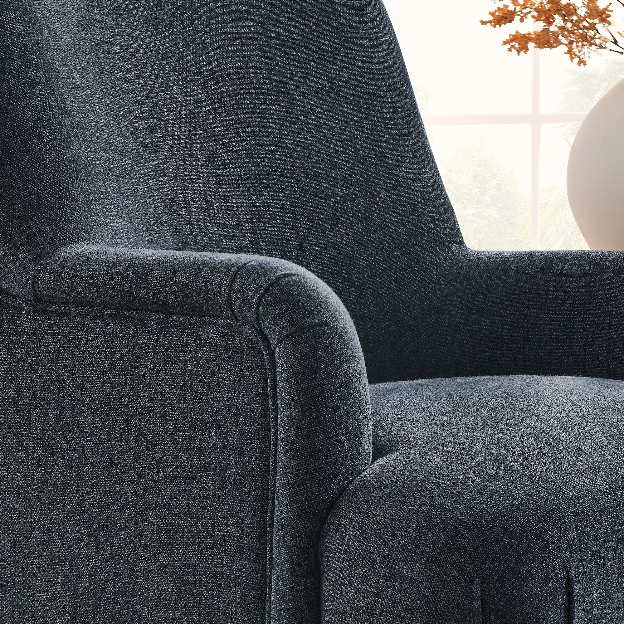 Ellington Fabric Upholstered Accent Armchair, Slate Blue