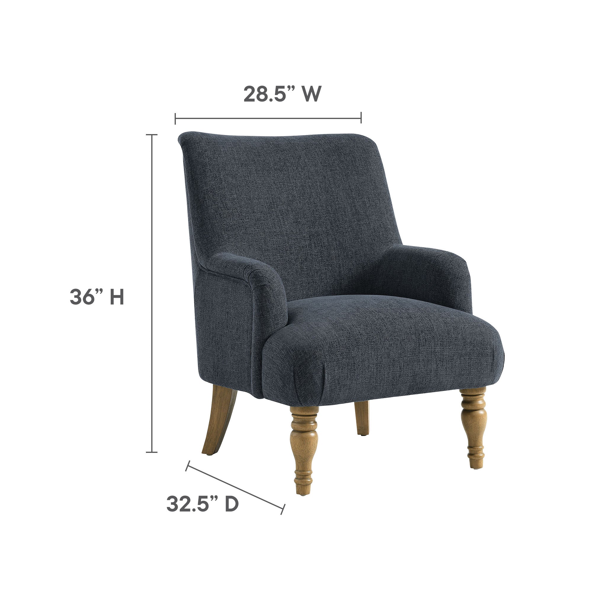 Ellington Fabric Upholstered Accent Armchair, Slate Blue