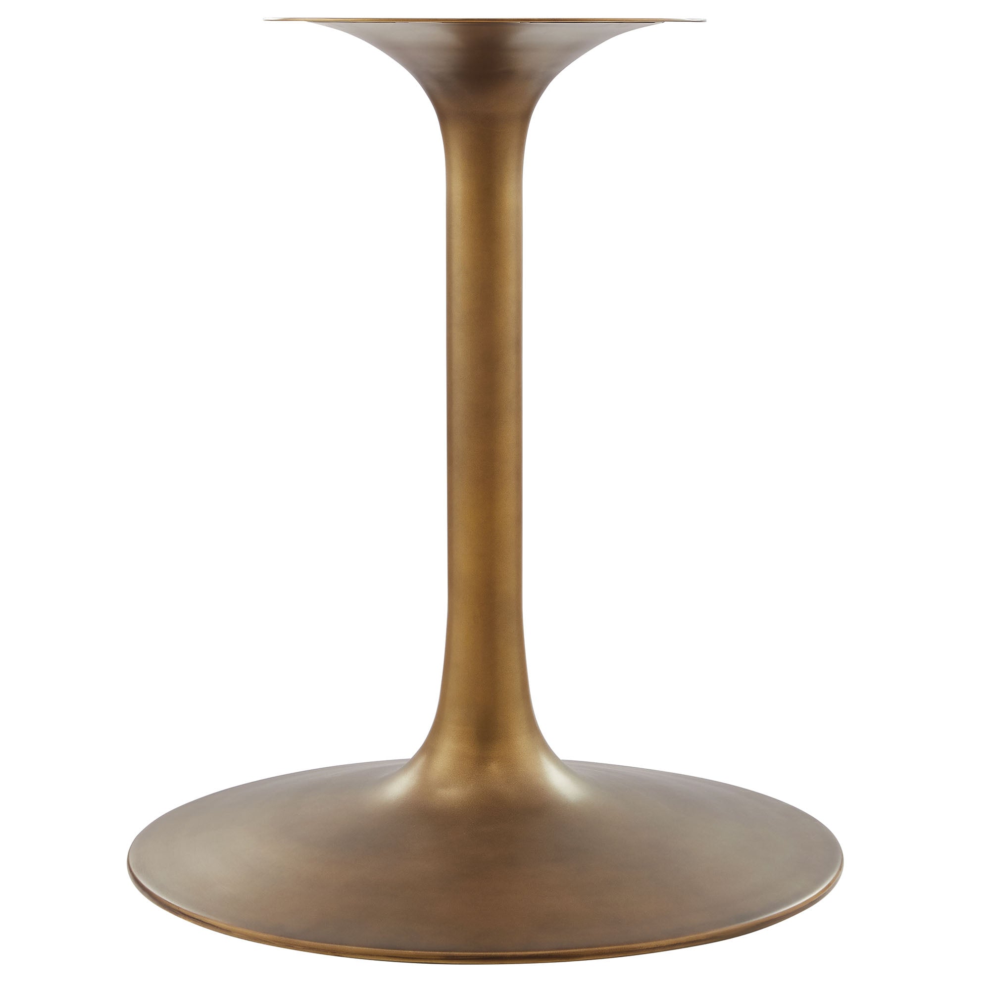 Lippa 60" Round Pedestal Solid Wood Dining Table, Brass Walnut