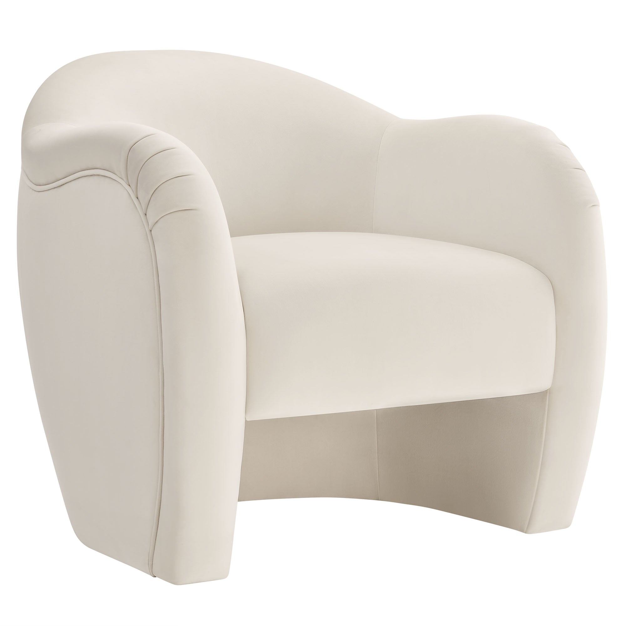 Compose Performance Velvet Accent Chair, Alabaster