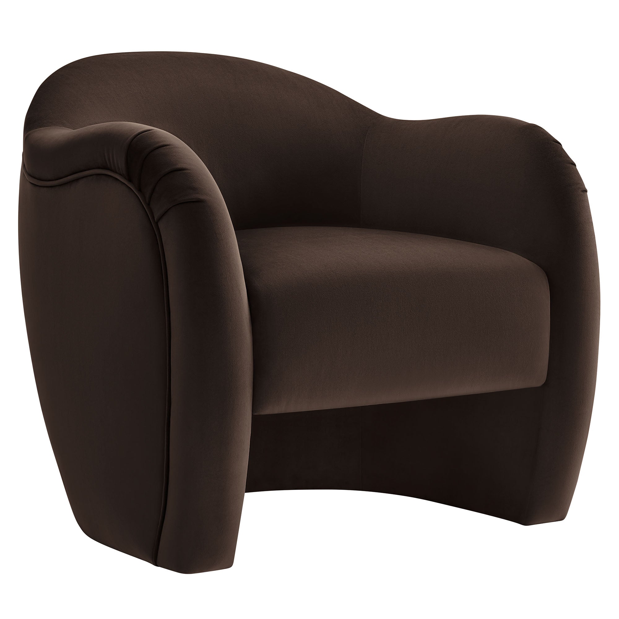 Compose Performance Velvet Accent Chair, Chocolate Brown