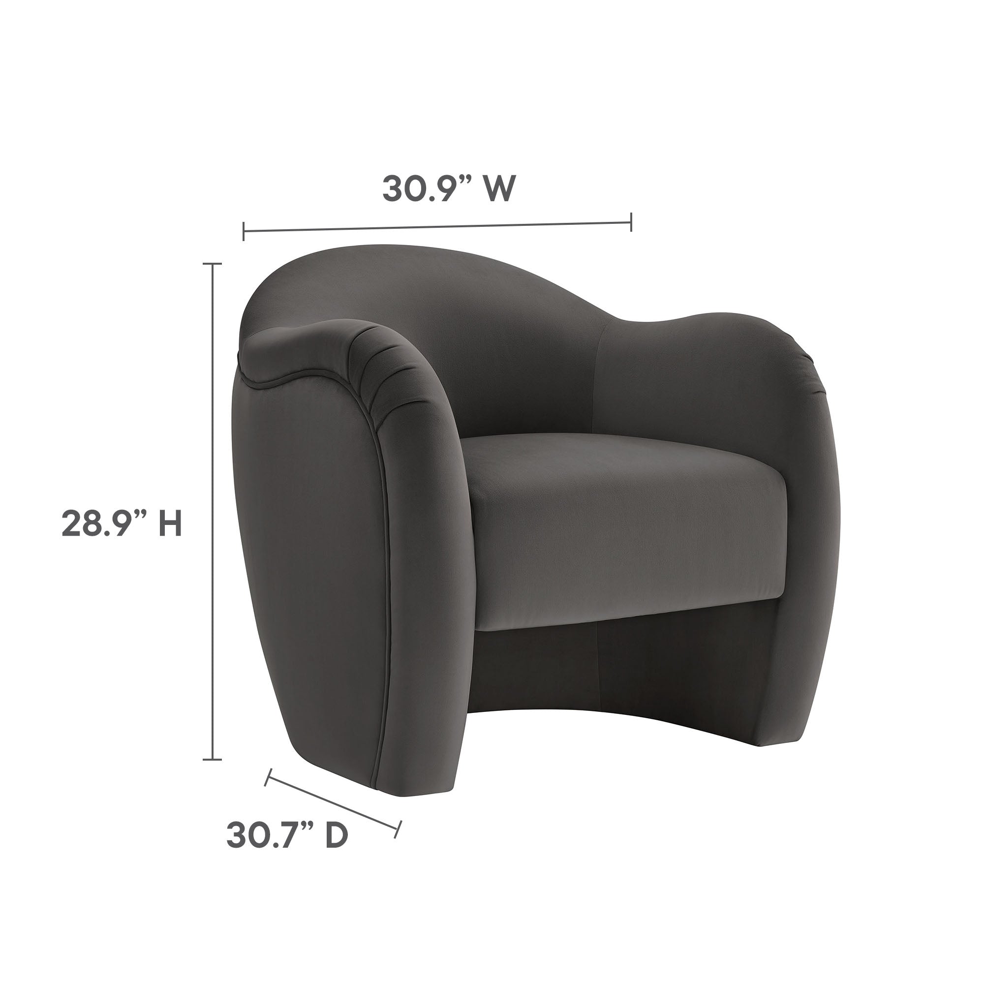 Compose Performance Velvet Accent Chair, Storm Gray