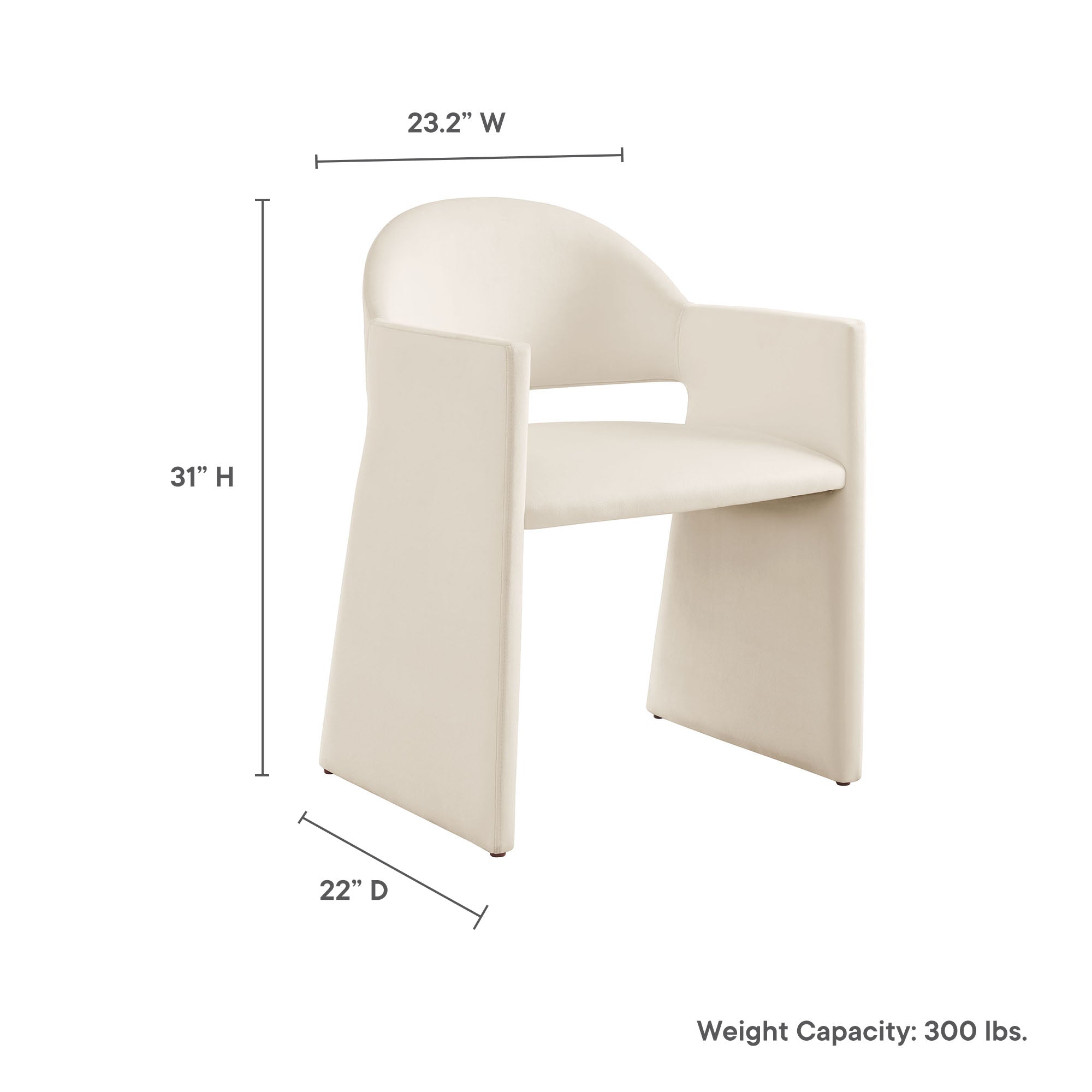 Talia Performance Velvet Dining Armchair, Alabaster