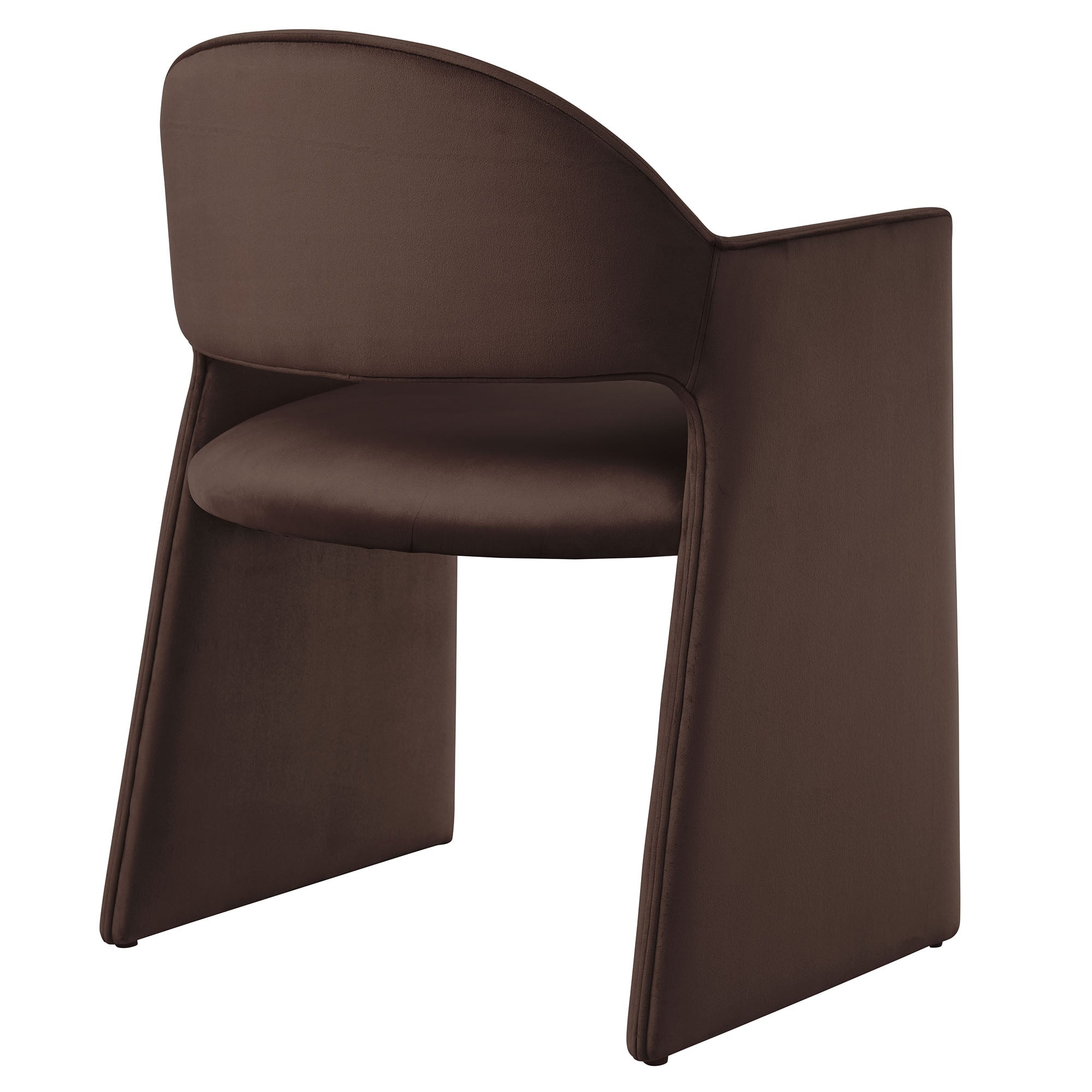 Talia Performance Velvet Dining Armchair, Chocolate Brown