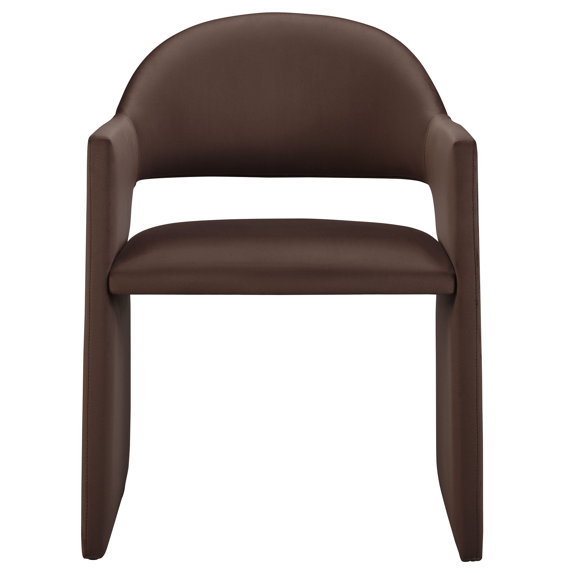 Talia Performance Velvet Dining Armchair, Chocolate Brown