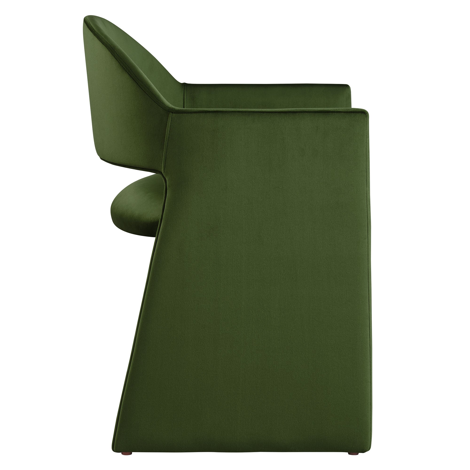 Talia Performance Velvet Dining Armchair, Moss Green