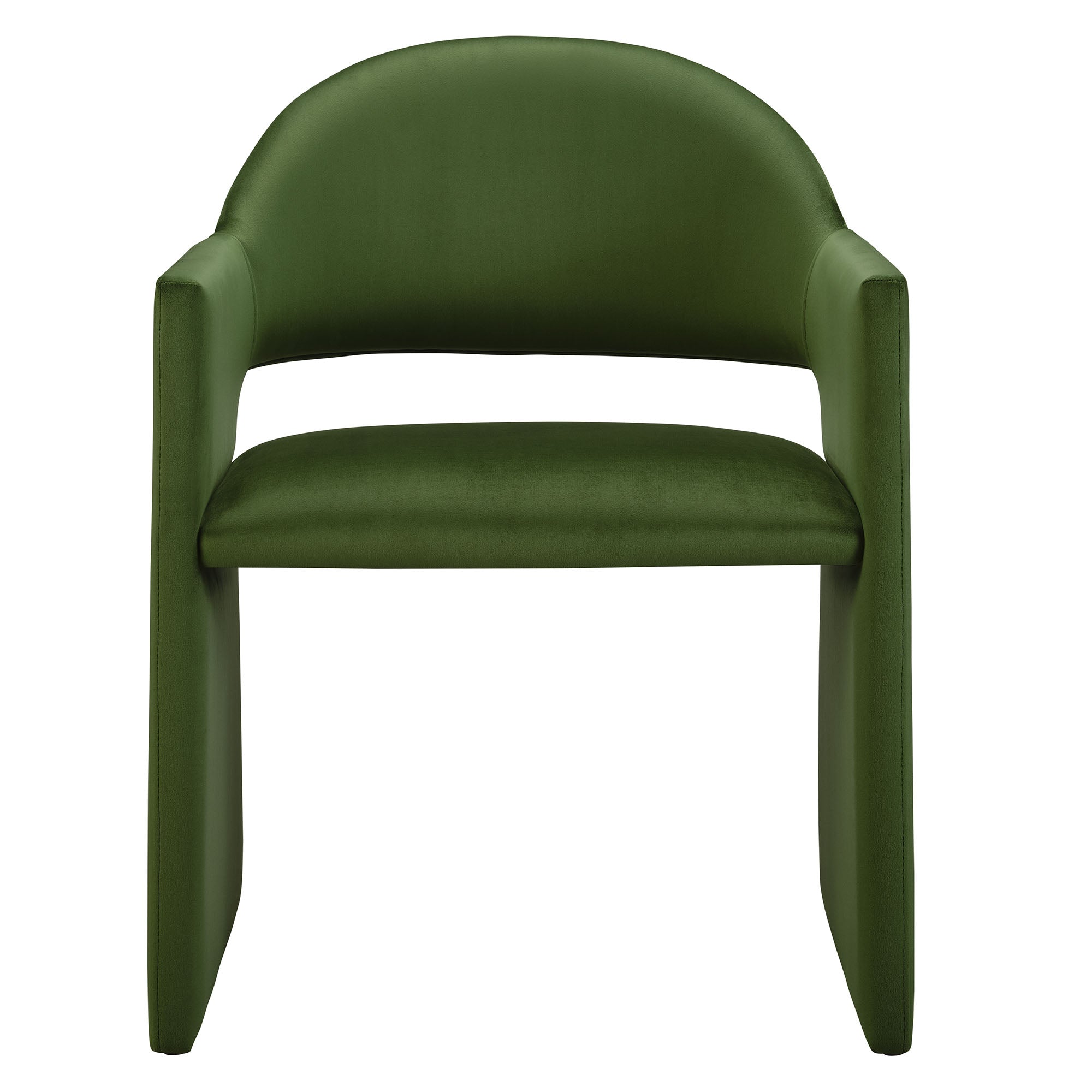 Talia Performance Velvet Dining Armchair, Moss Green