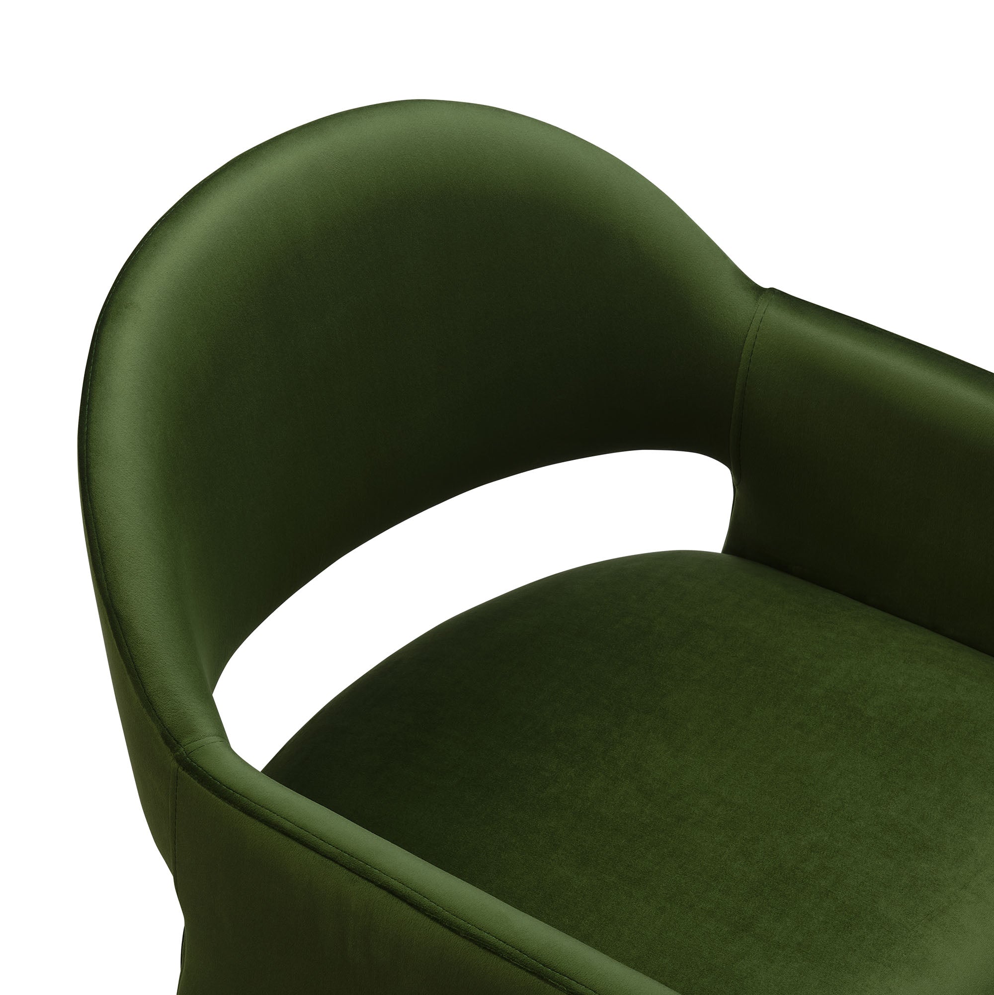 Talia Performance Velvet Dining Armchair, Moss Green
