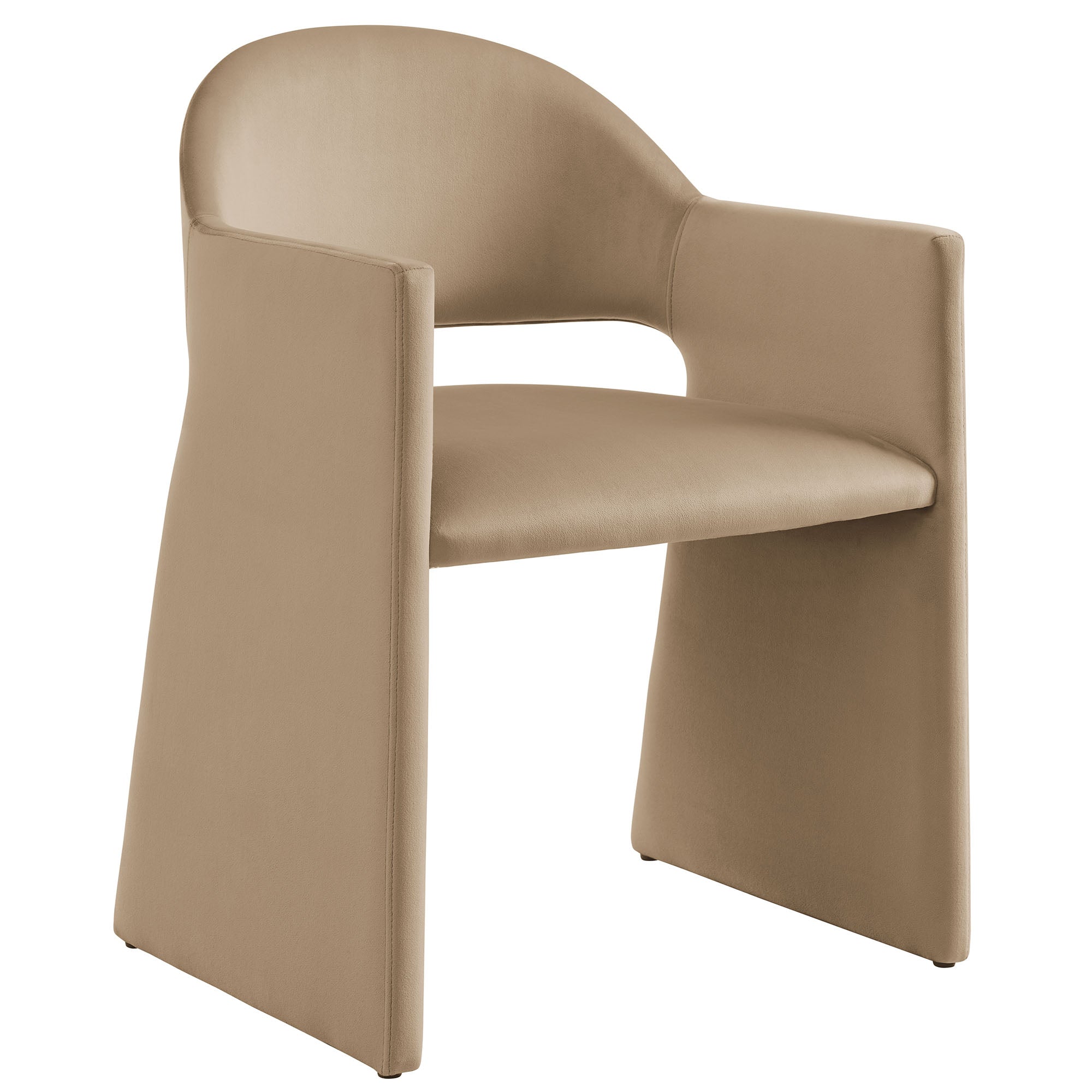 Talia Performance Velvet Dining Armchair, Taupe