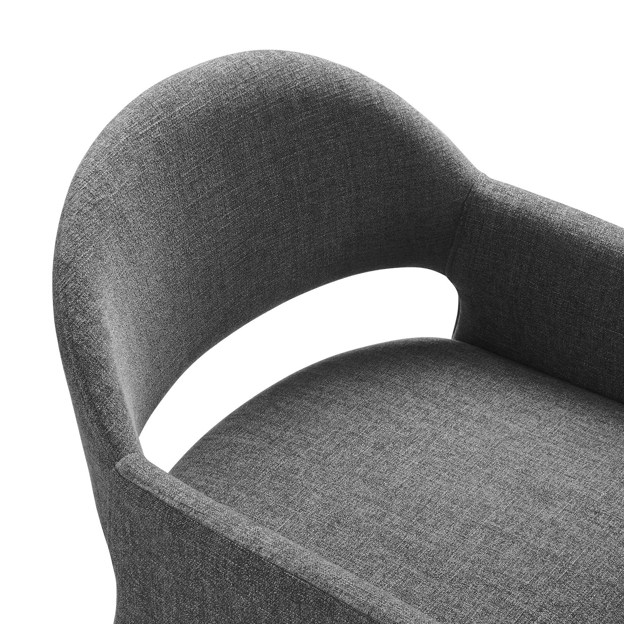 Talia Upholstered Fabric Dining Armchair, Charcoal