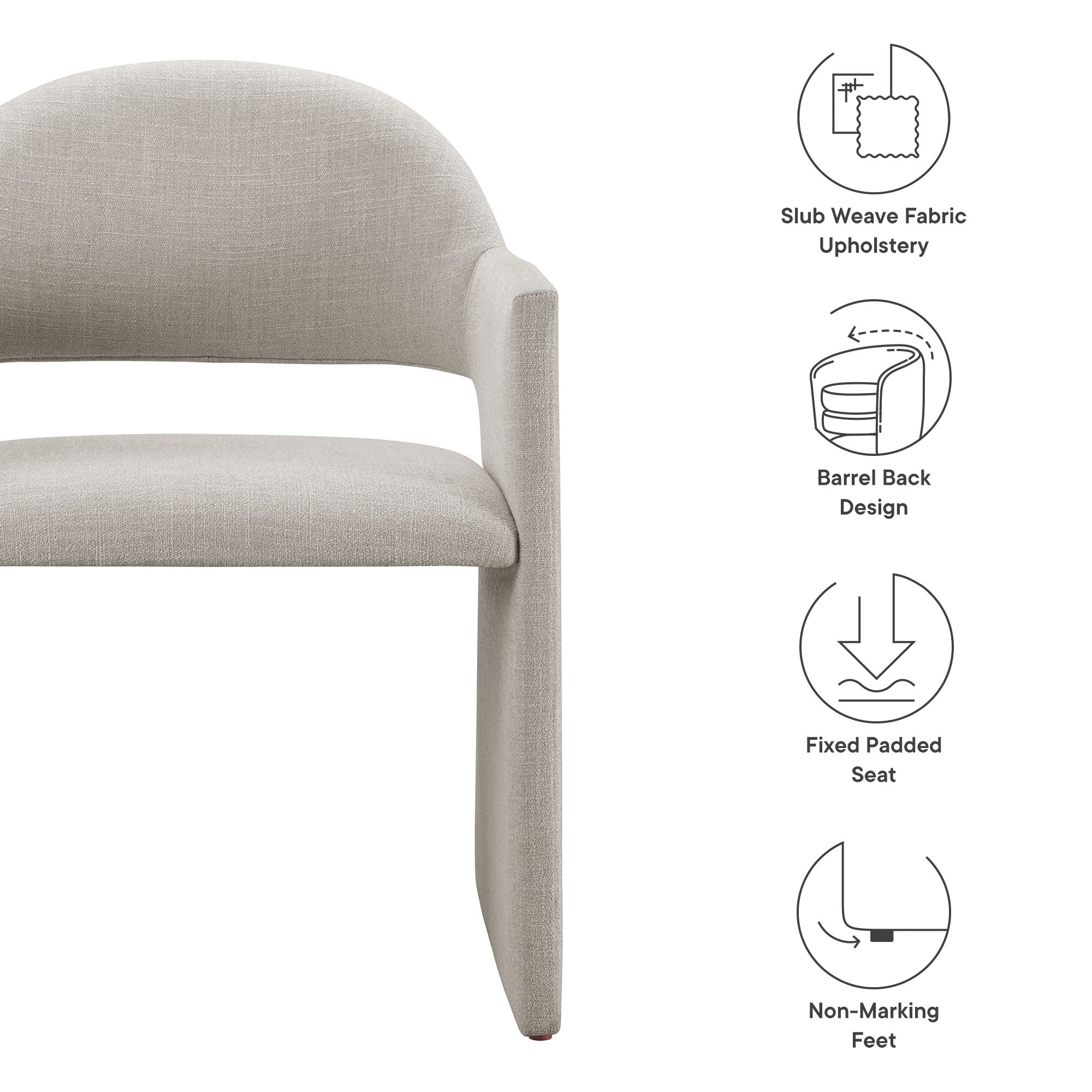Talia Upholstered Fabric Dining Armchair, Linen