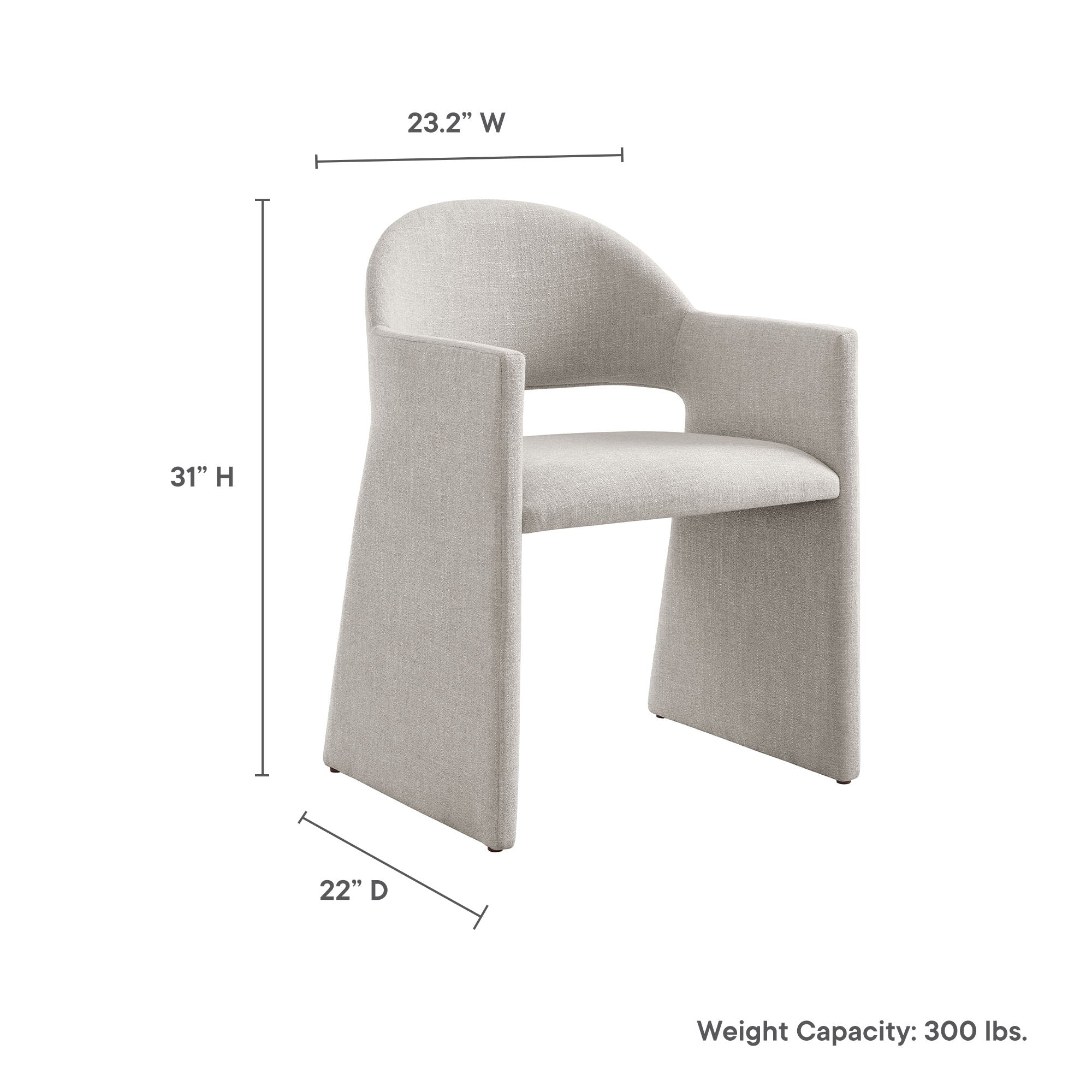 Talia Upholstered Fabric Dining Armchair, Linen