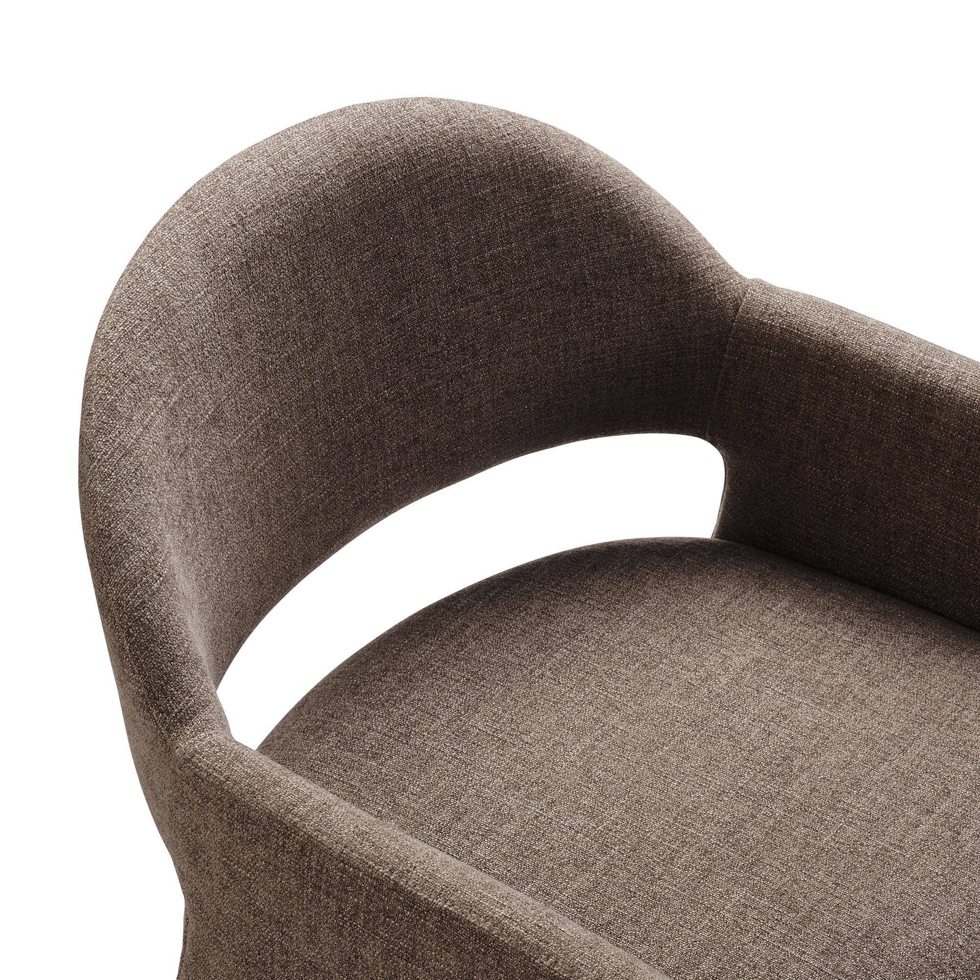 Talia Upholstered Fabric Dining Armchair, Mocha