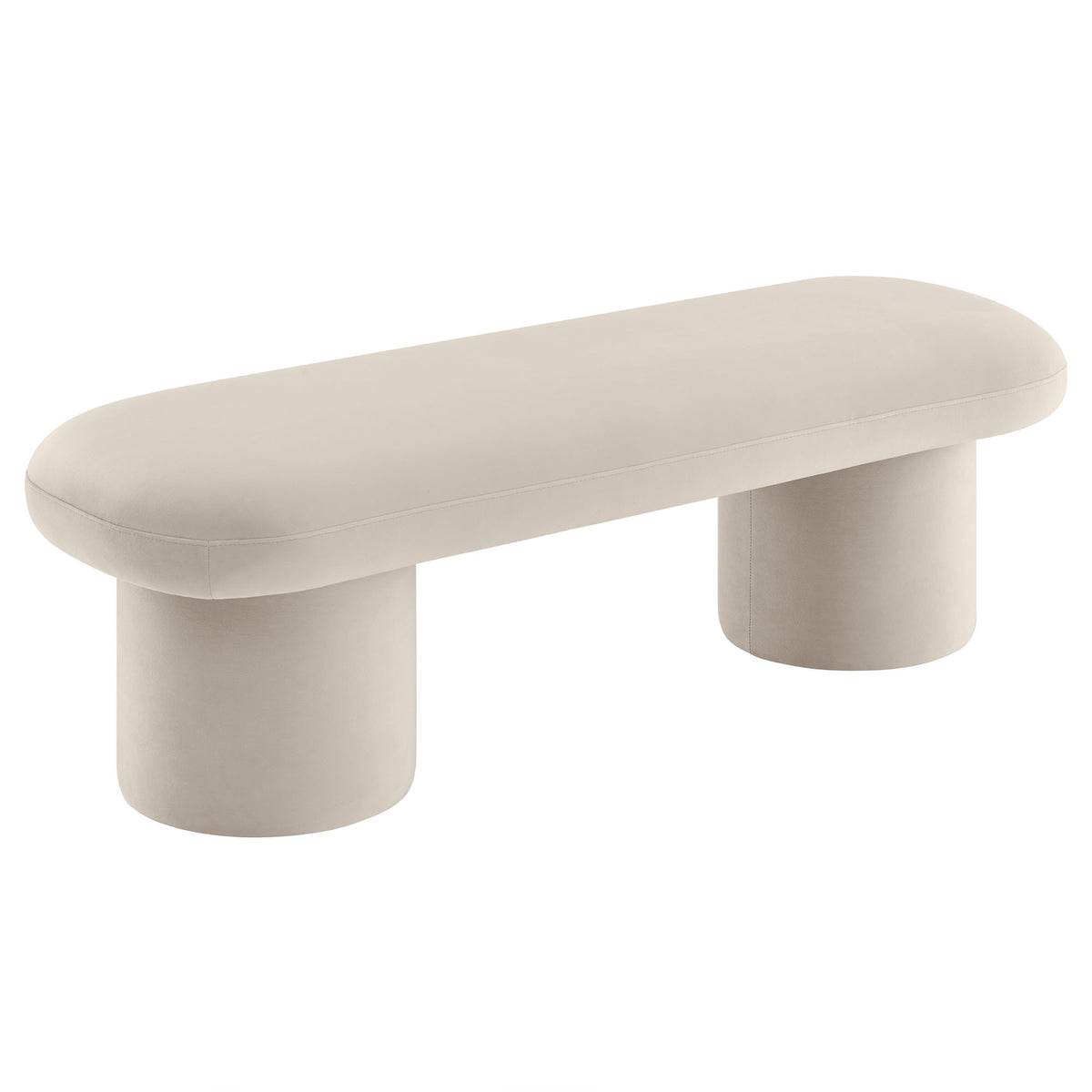 Orla Performance Velvet Bench, Almond