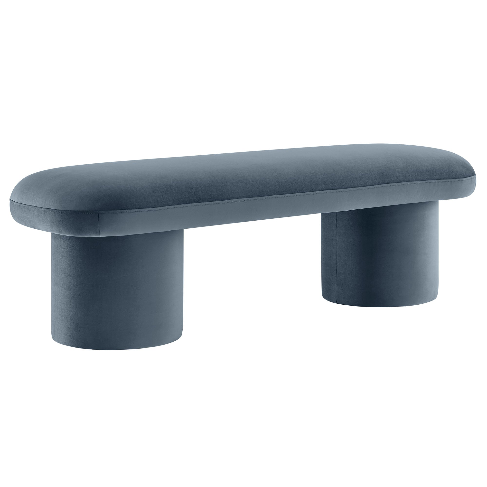 Orla Performance Velvet Bench, Cadet Blue