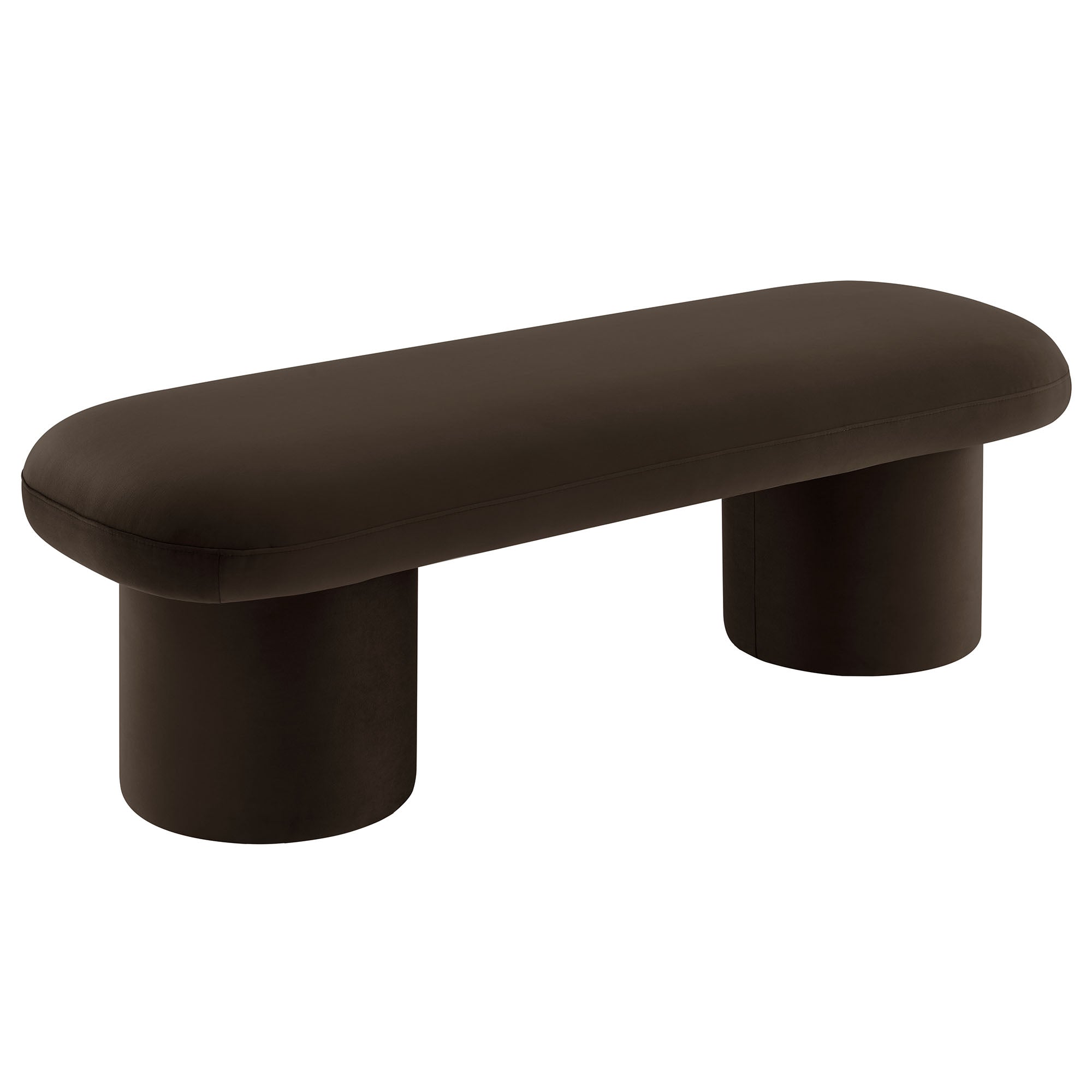 Orla Performance Velvet Bench, Chocolate Brown